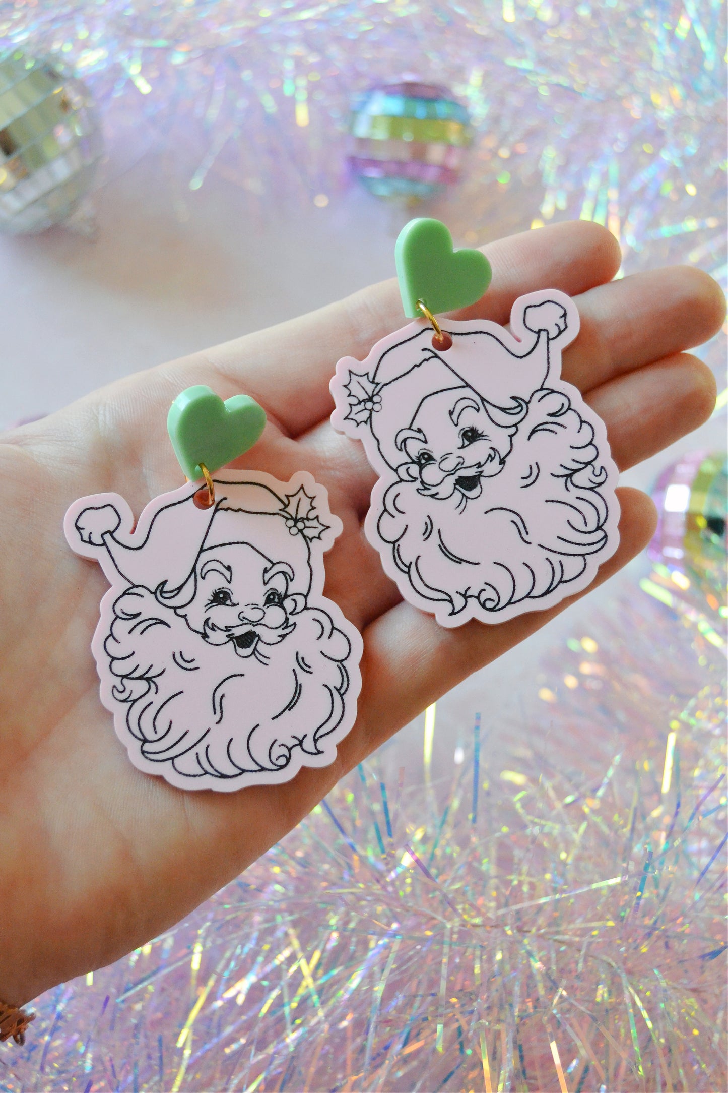 Retro Santa Earrings