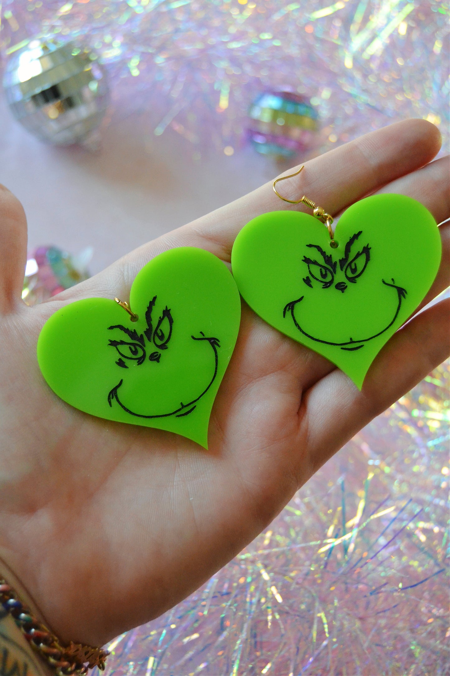Grouchy Man Heart Earrings