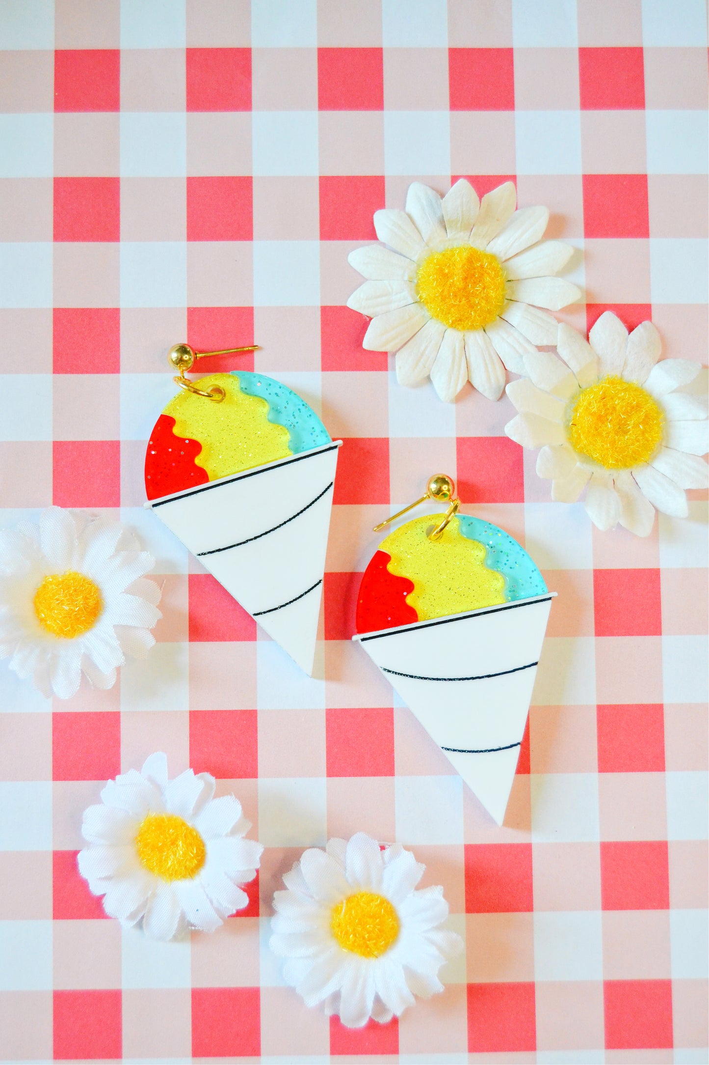 Rainbow Snow Cone Earrings