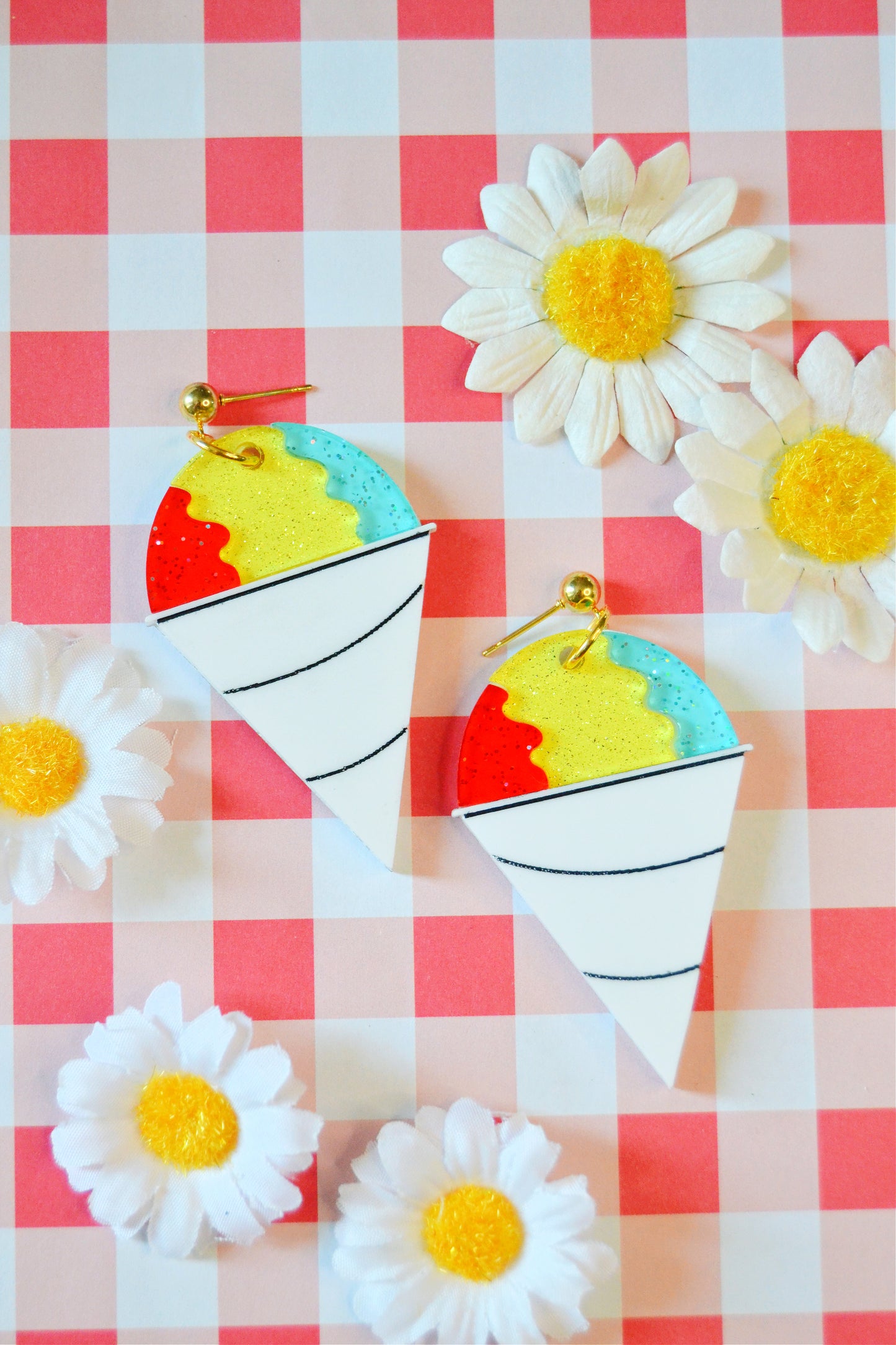 Rainbow Snow Cone Earrings