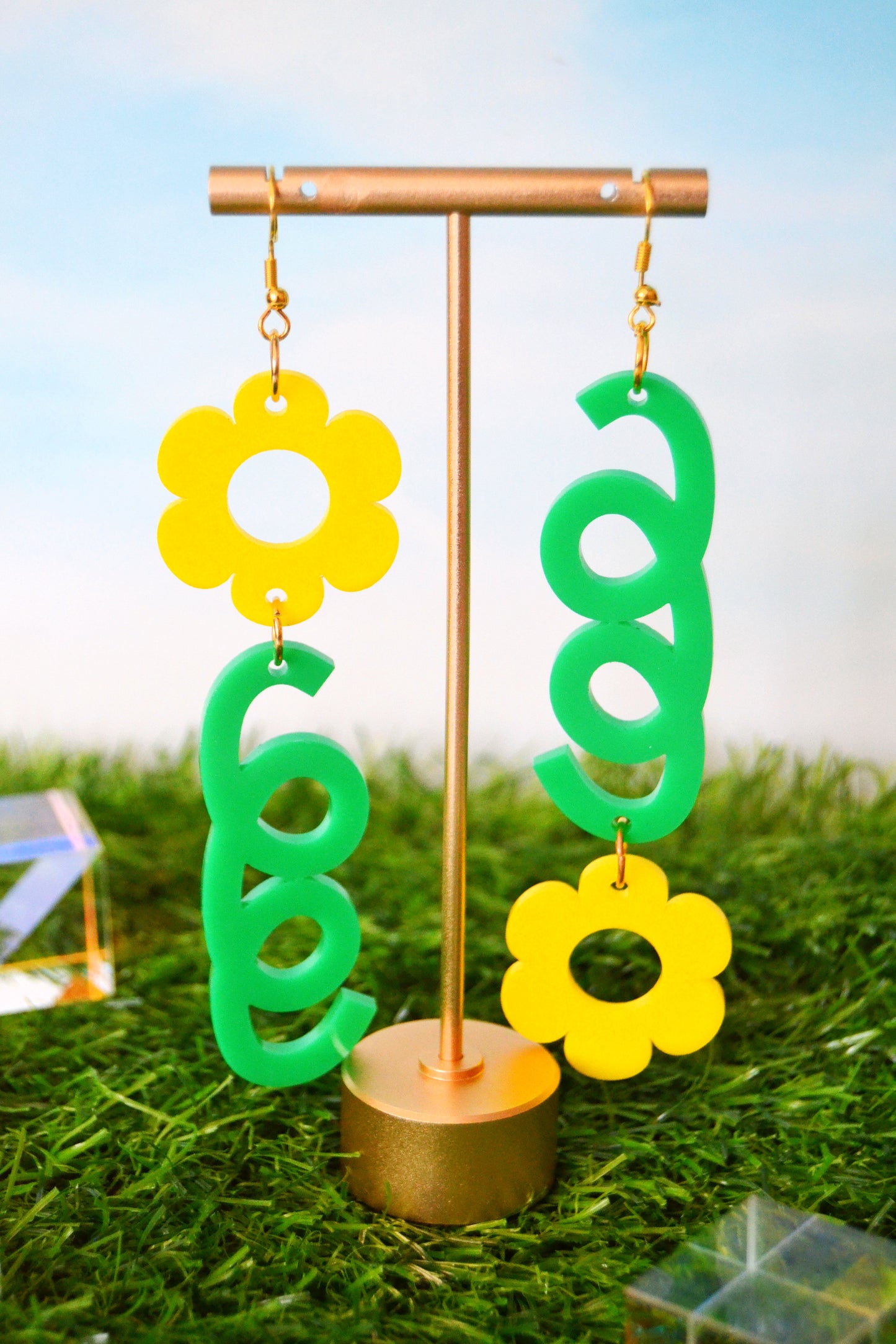 Whimsical Daisy Earrings in Yellow