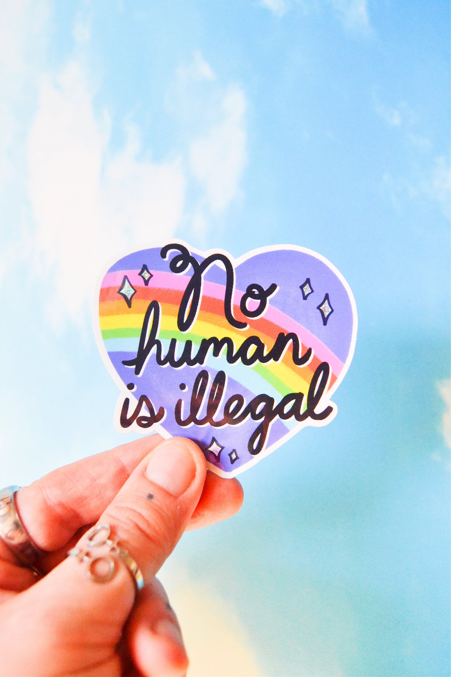 No Human is Illegal Vinyl Sticker