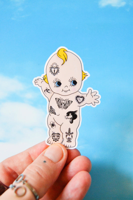 Tattooed Kewpie Doll Vinyl Sticker