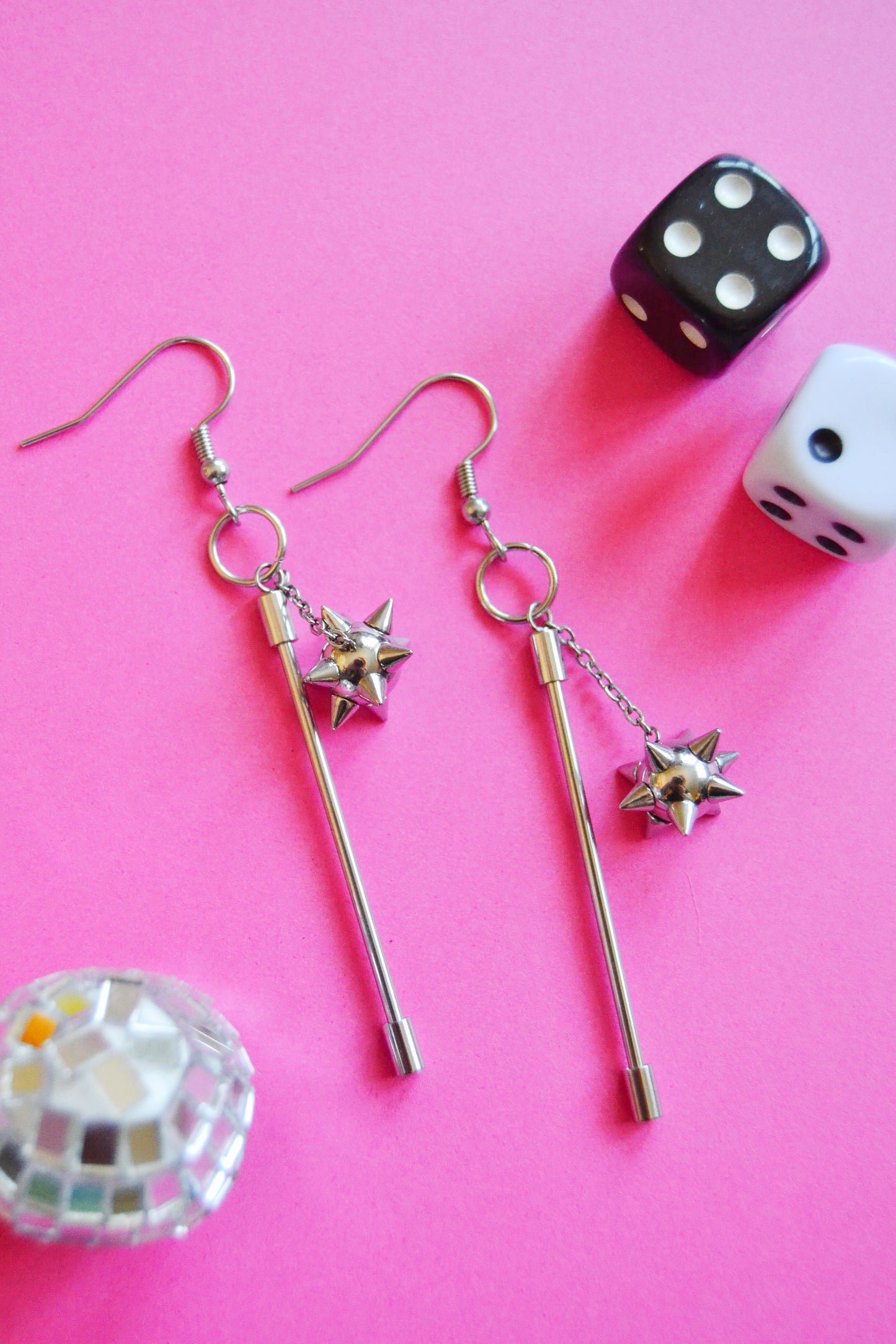 Stainless Steel Flail Earrings