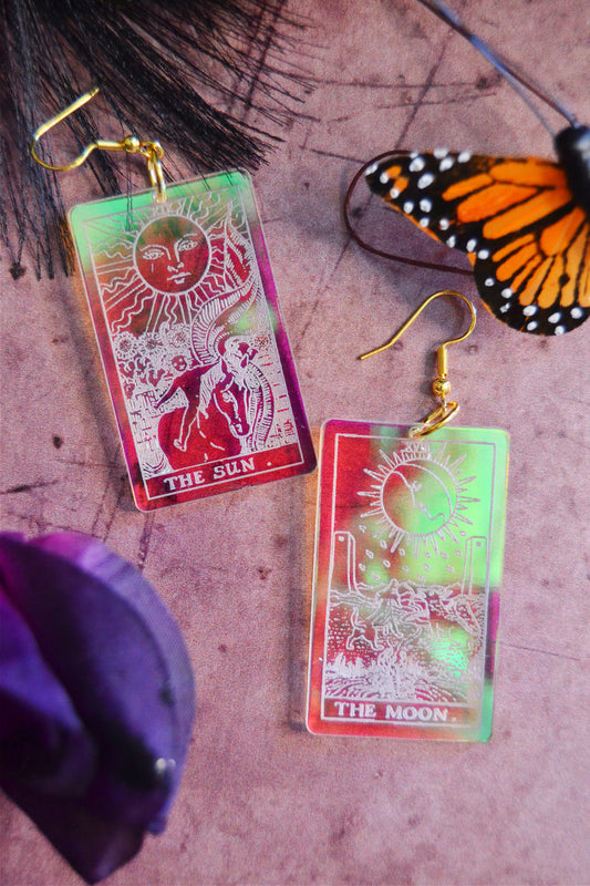 Sun Moon Tarot Card Earrings