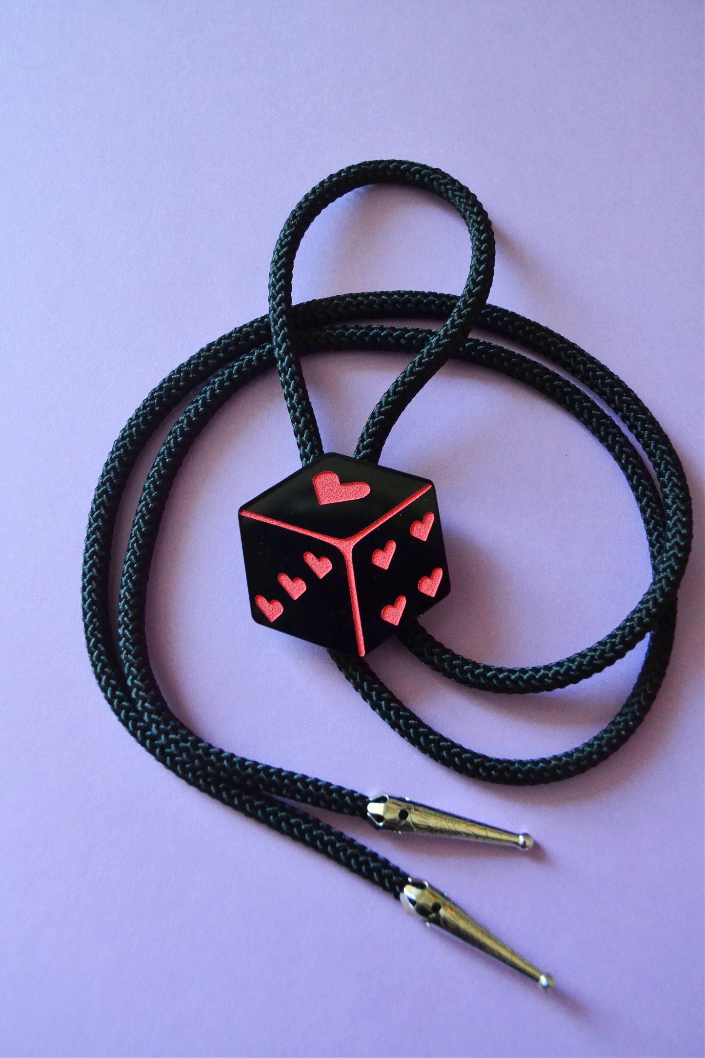 Heart Dice Bolo Tie