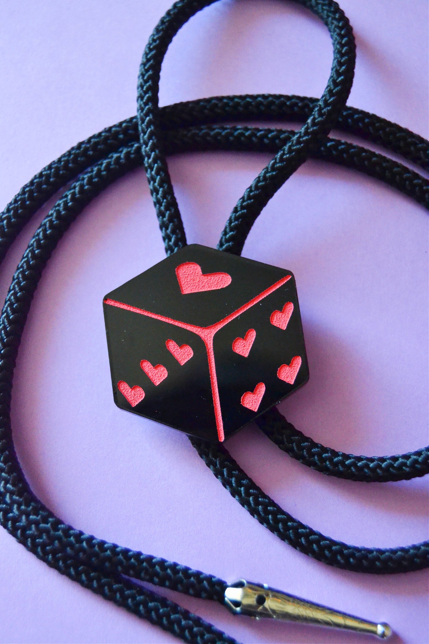 Heart Dice Bolo Tie