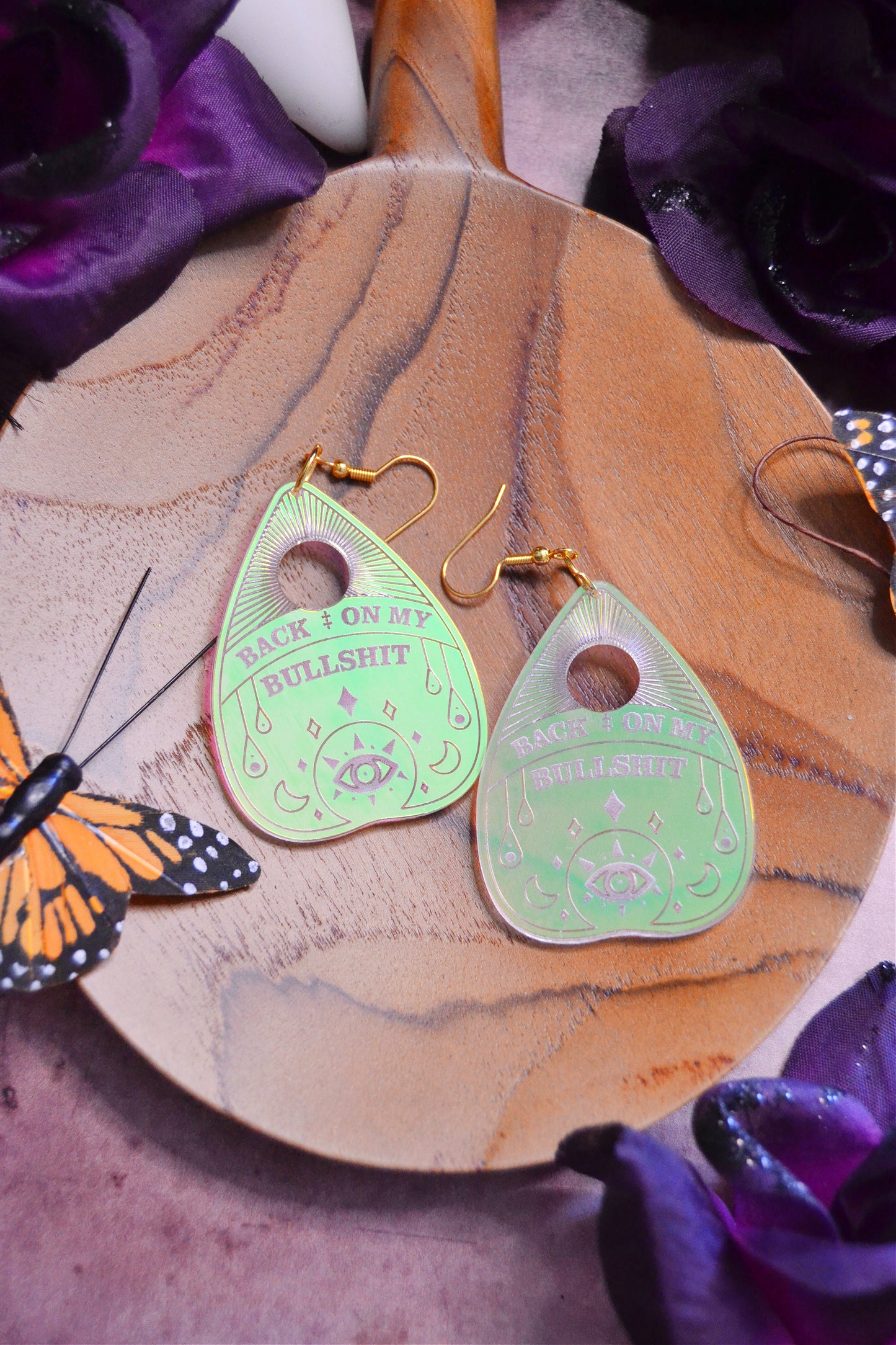 Back on my Bullshit Planchette Earrings
