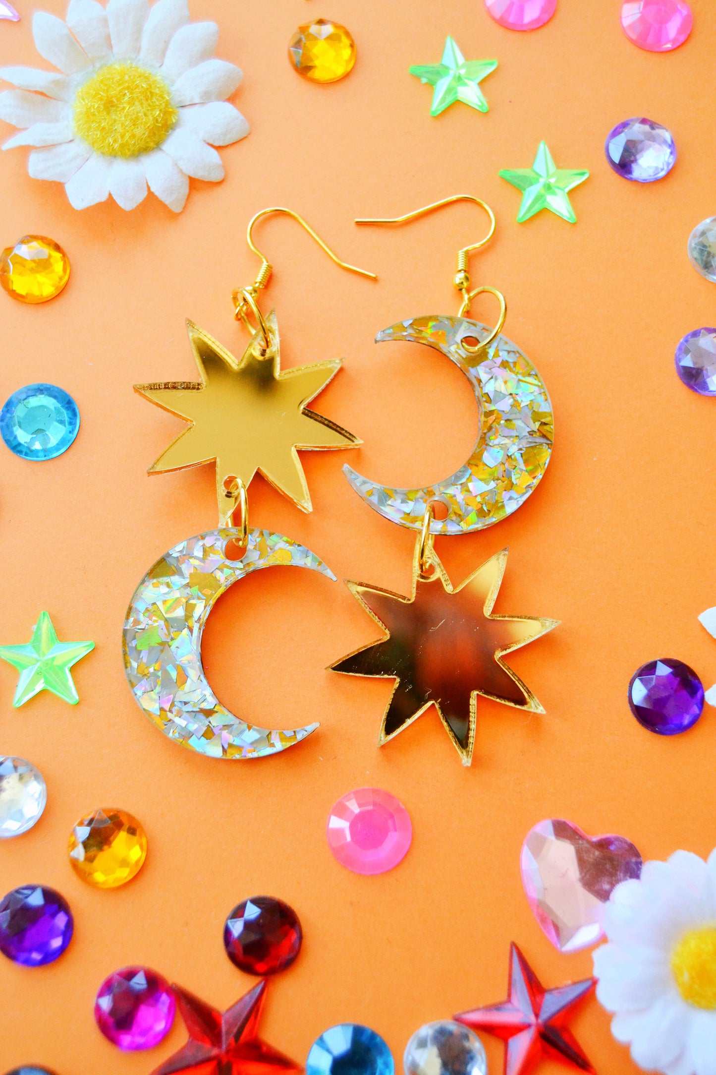 Celestial Sun Moon Dangles
