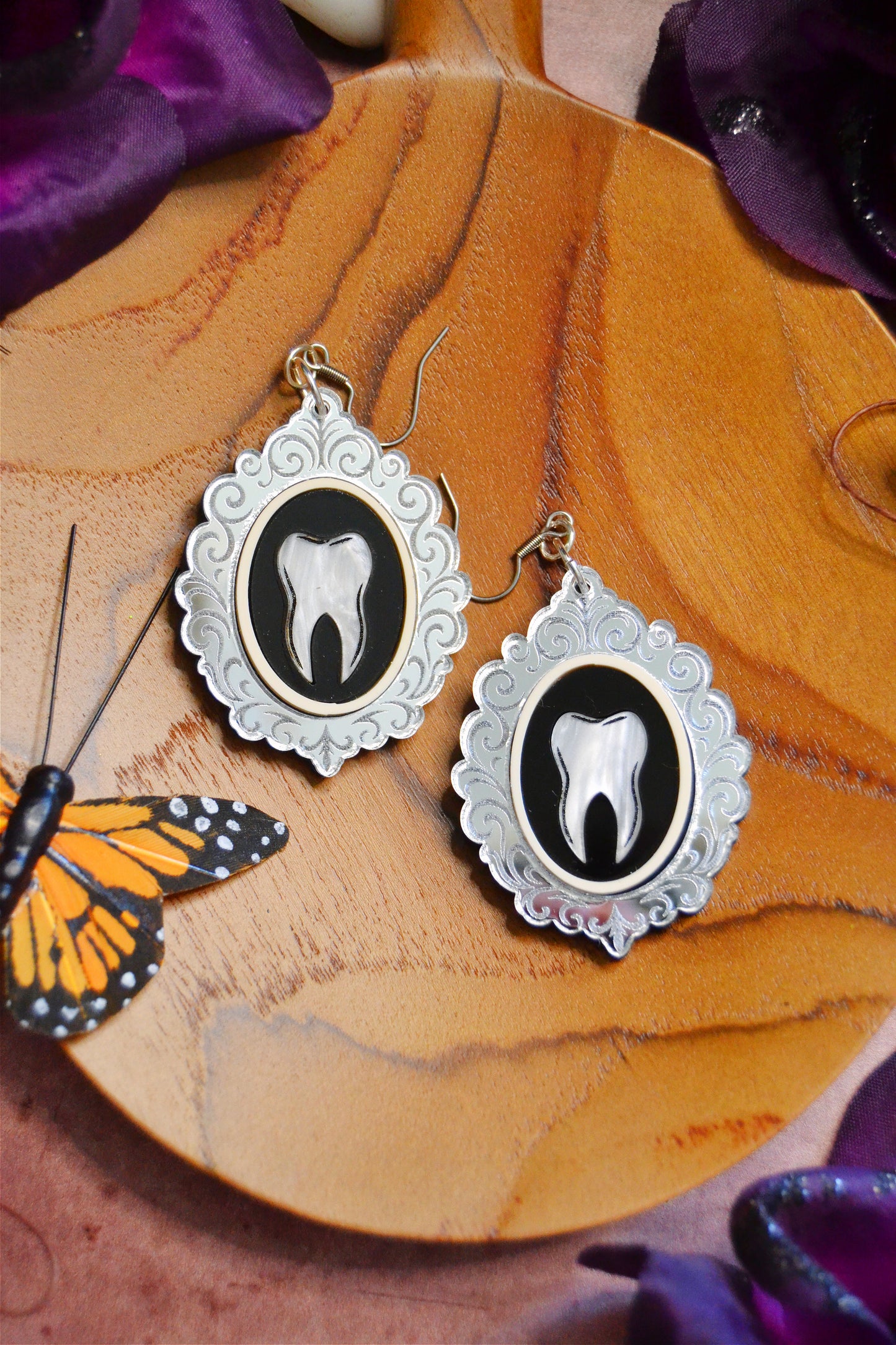 Framed Tooth Earrings