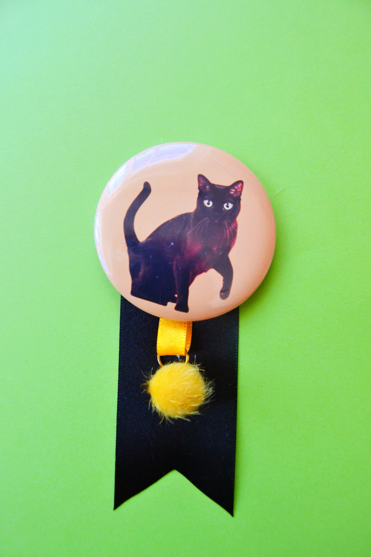 Black Kitten Reproduction Pinback Button