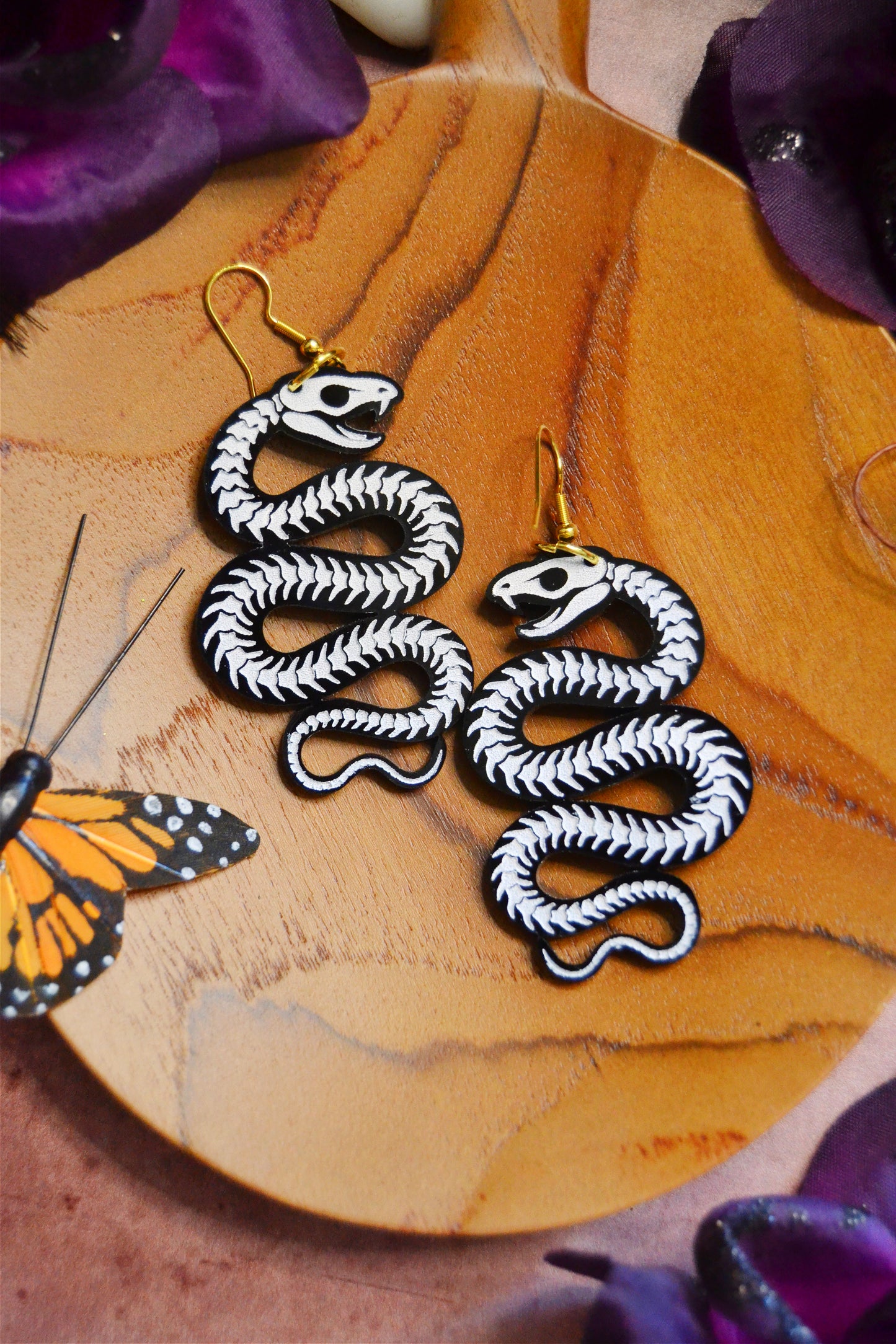 Serpent Skeleton Earrings
