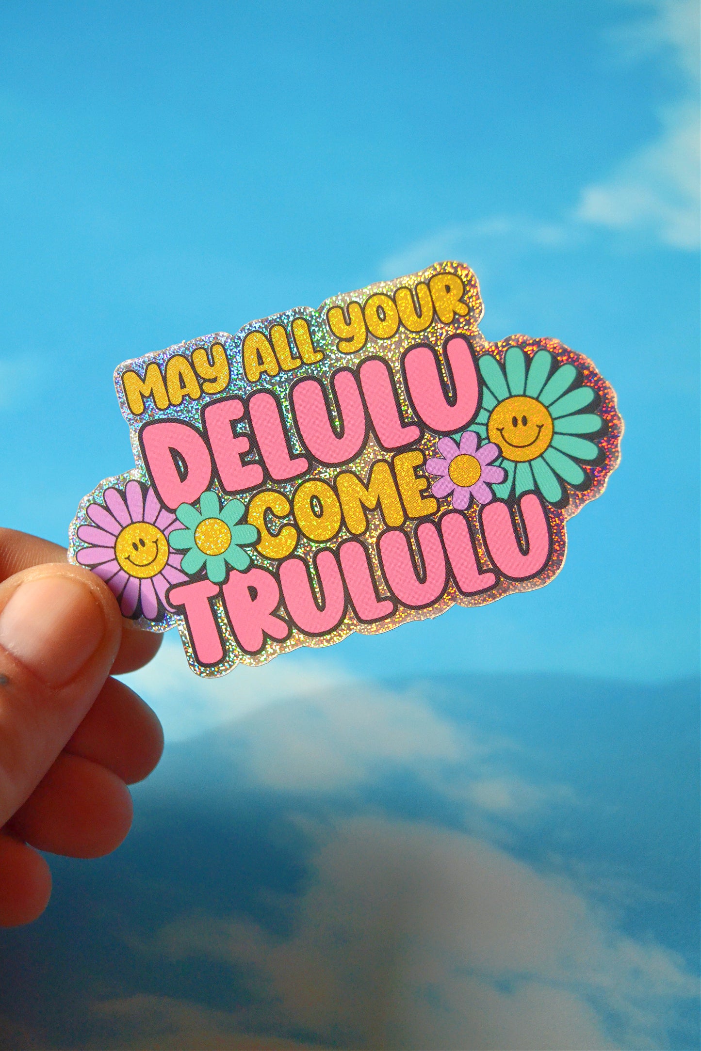 Delulu Glitter Sticker