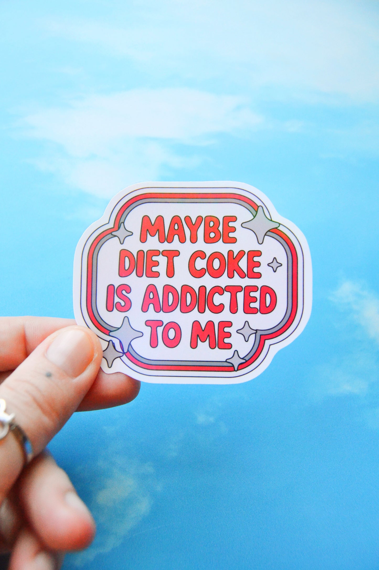 Maybe Diet Cola is Addicted to Me Holo Vinyl Sticker