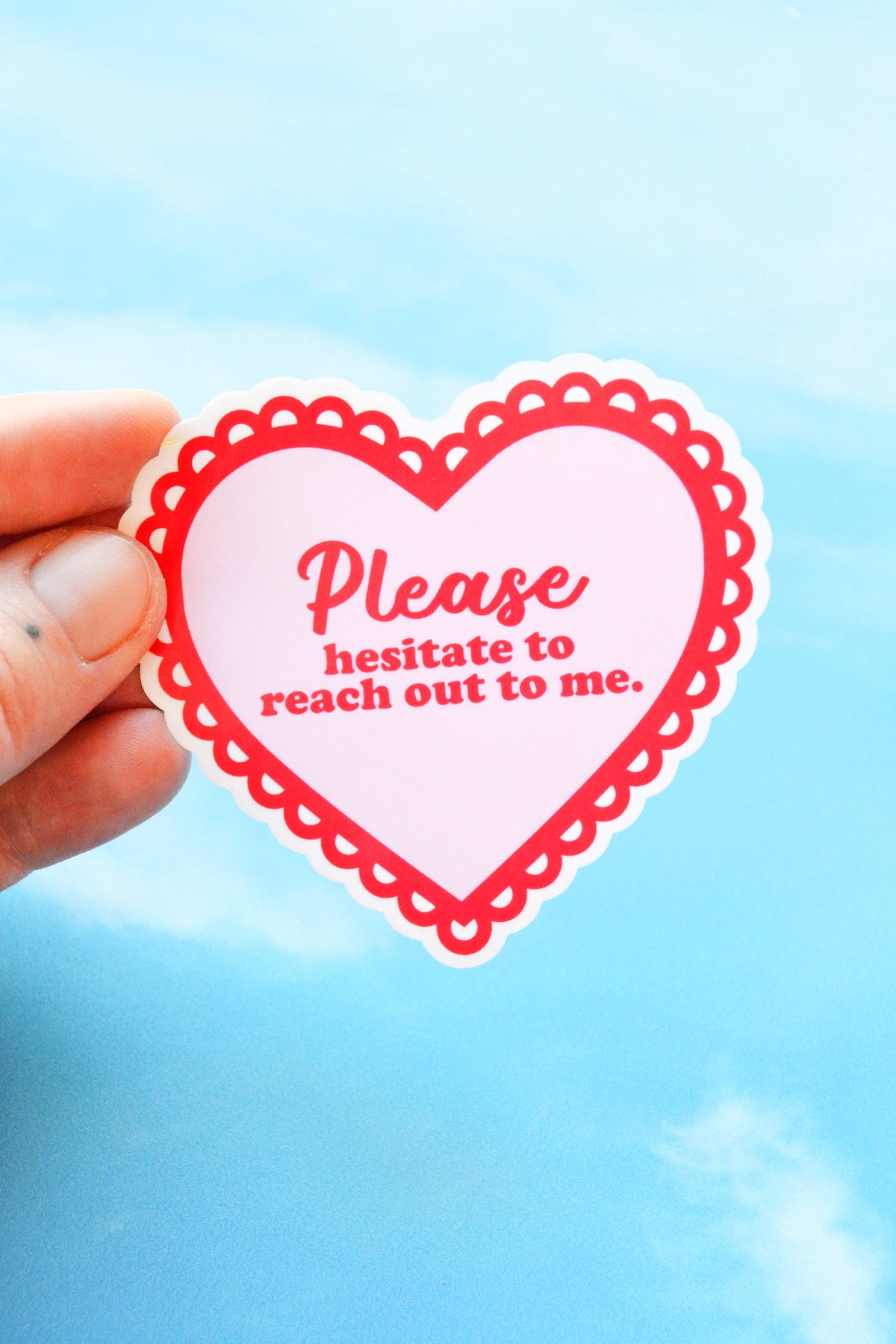 Please Hesitate Heart Sticker