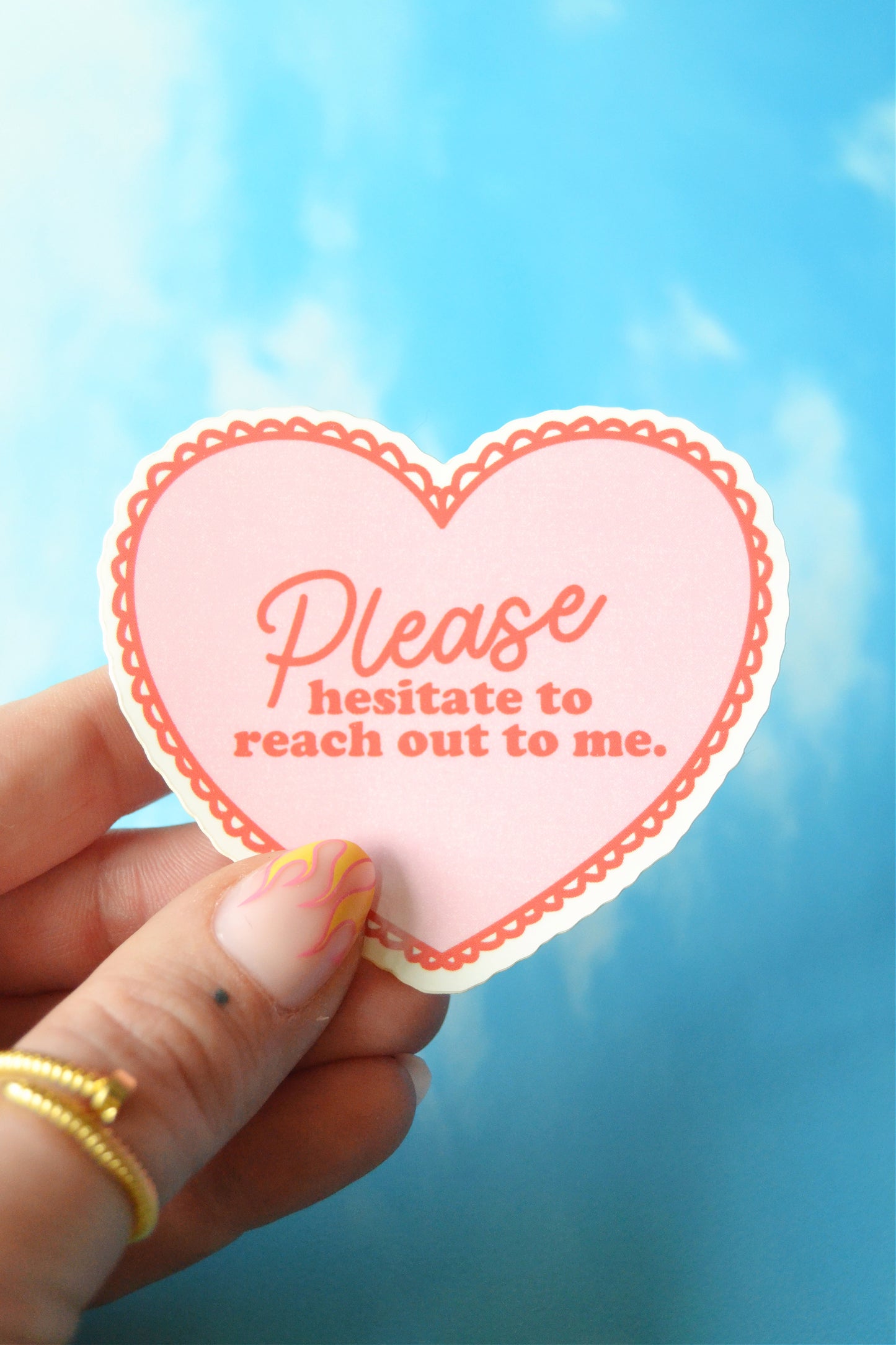 Please Hesitate Heart Sticker