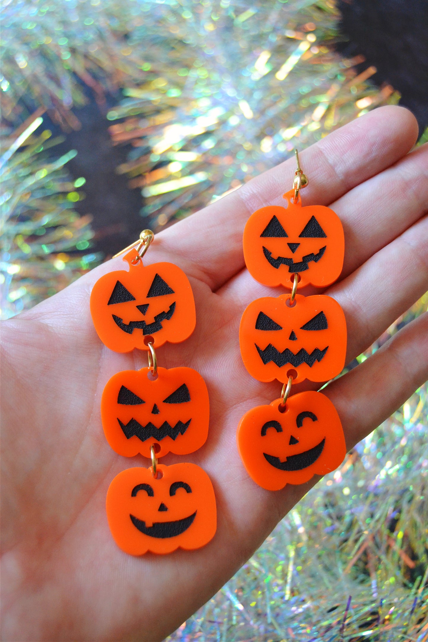 Jack O Lantern Dangle Earrings
