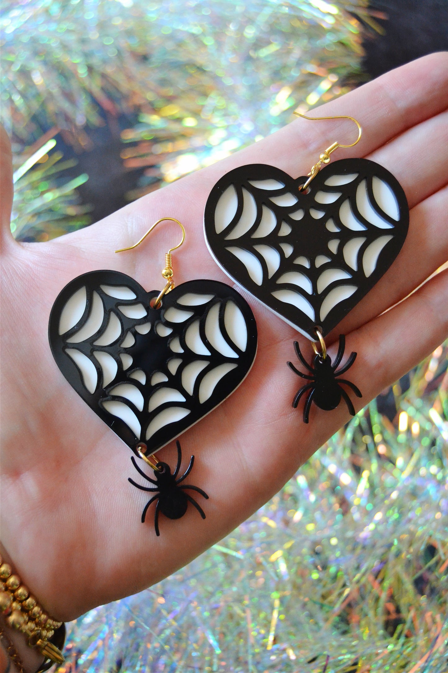 Spiderweb Heart Earrings
