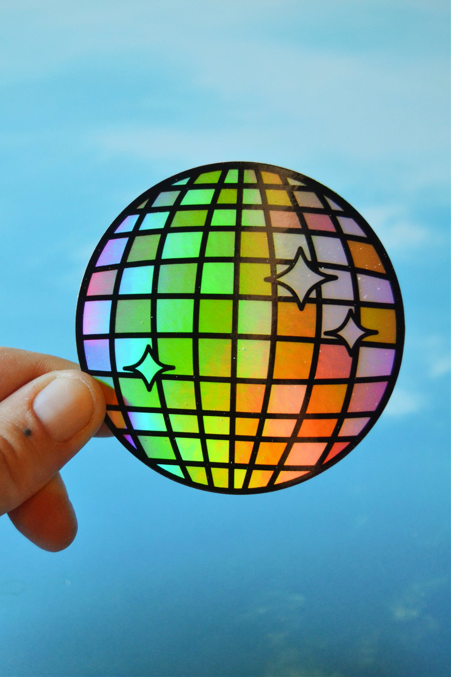Holographic Disco Ball Sticker
