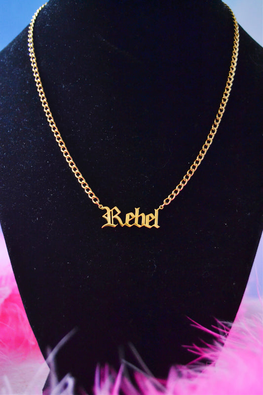 Rebel Nameplate Necklace