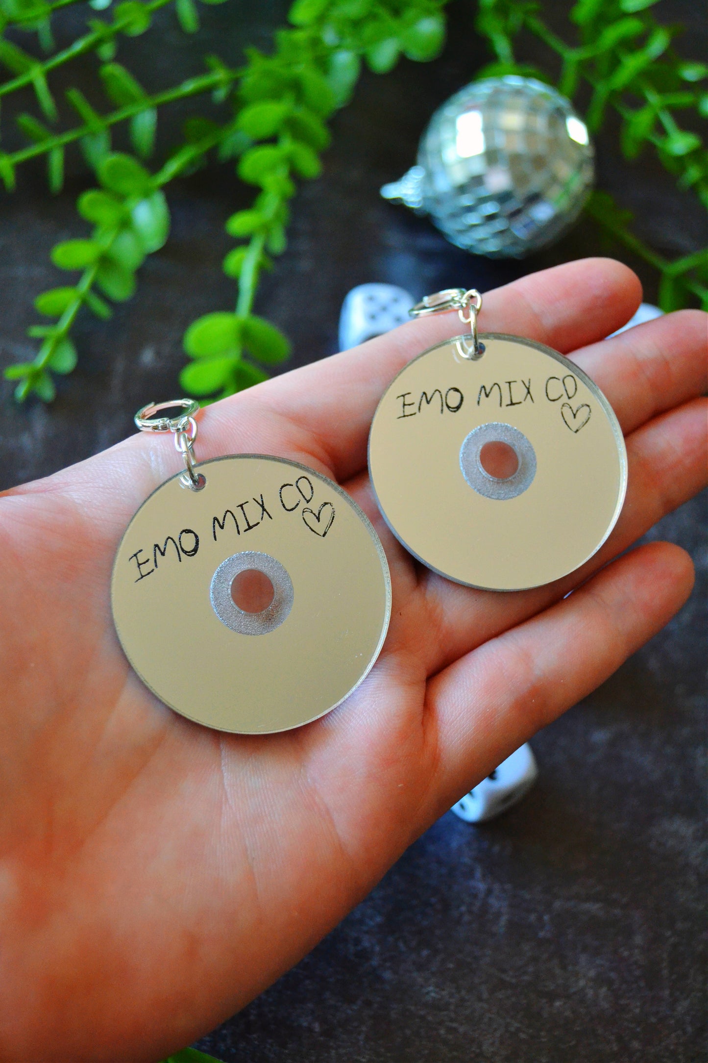 Emo Mix CD Earrings