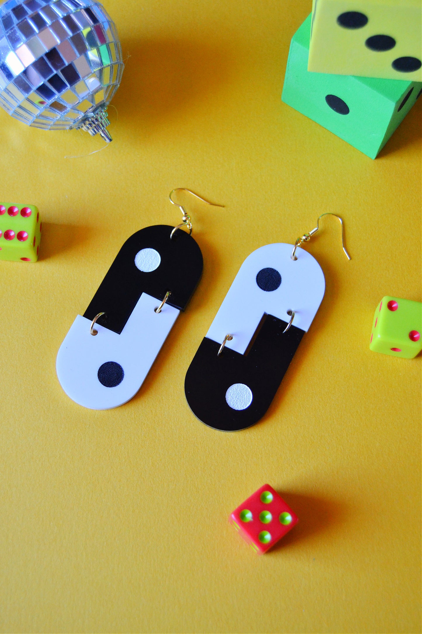 Abstract Yin Yang Earrings