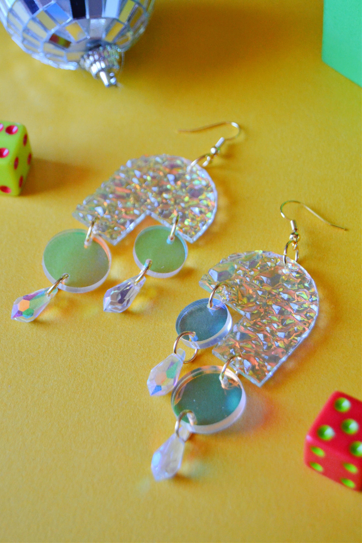 Iridescent Suncatcher Arch Earrings