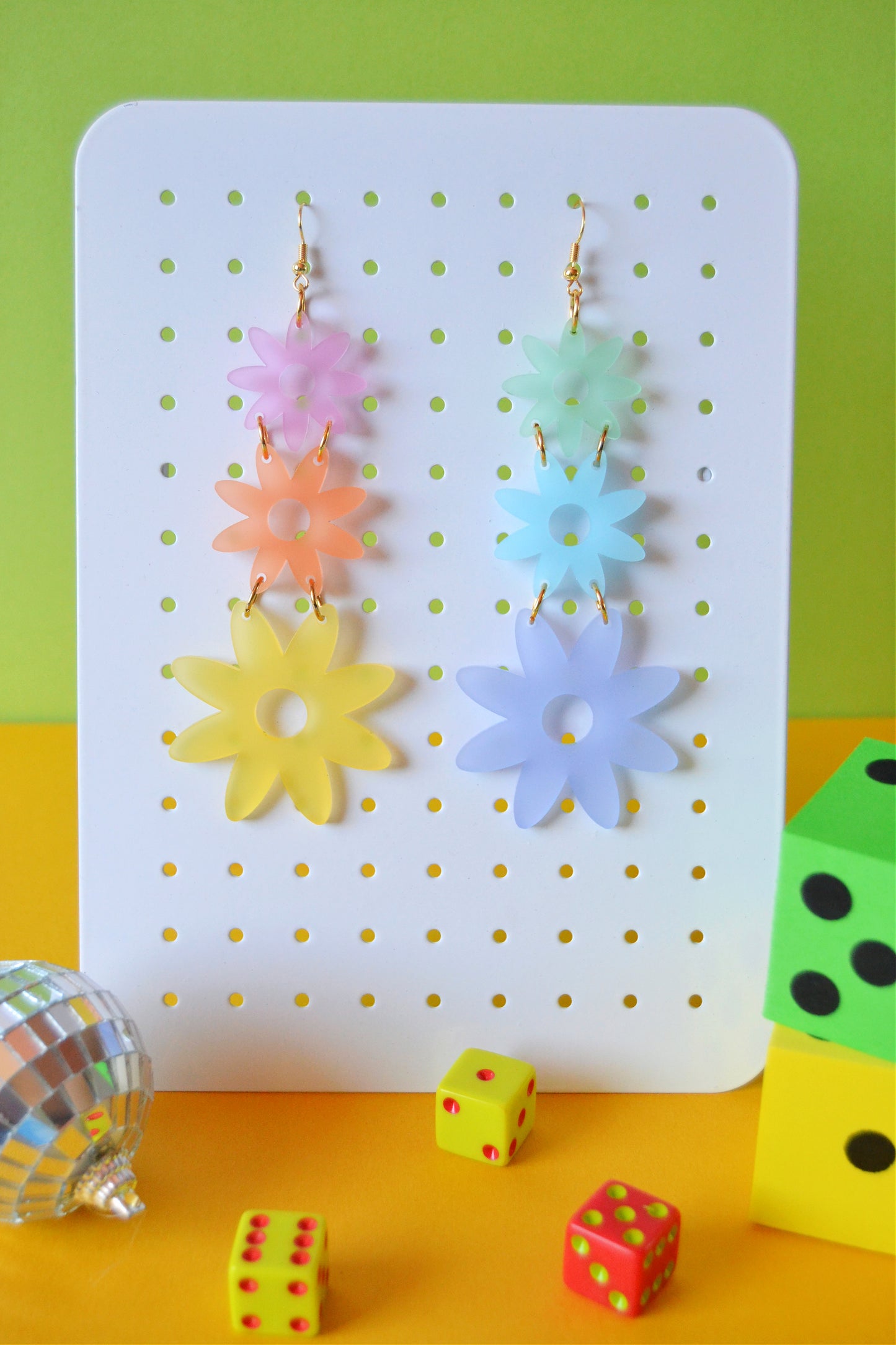 Frosted Flower Power Earrings