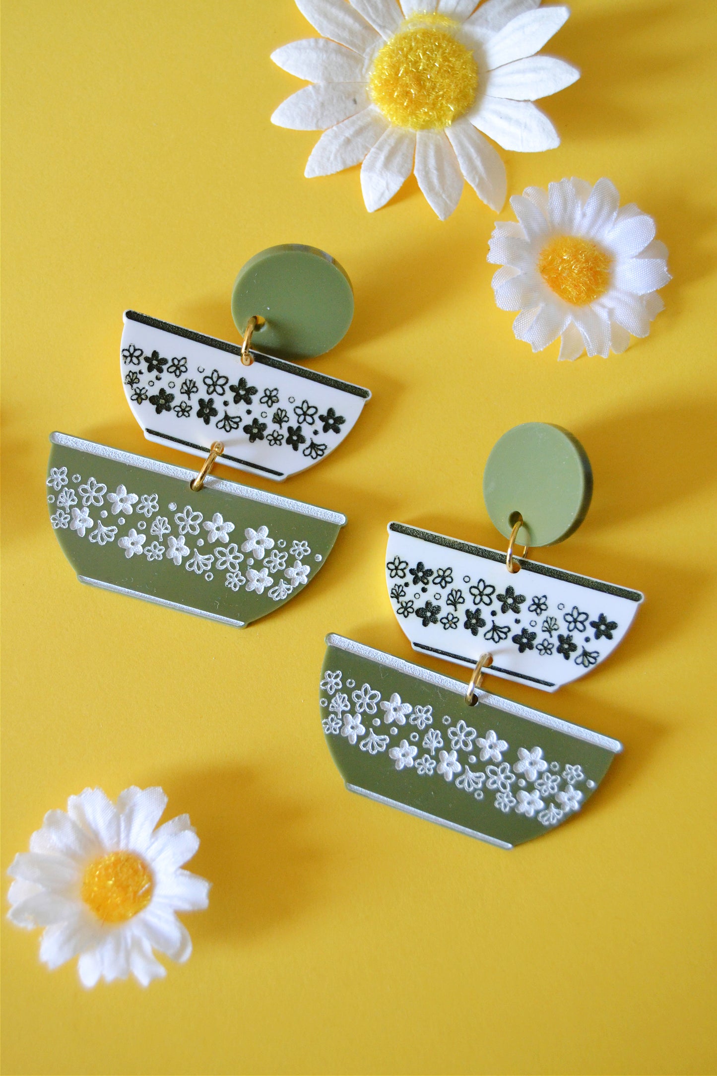 Pyrex Spring Blossom Earrings