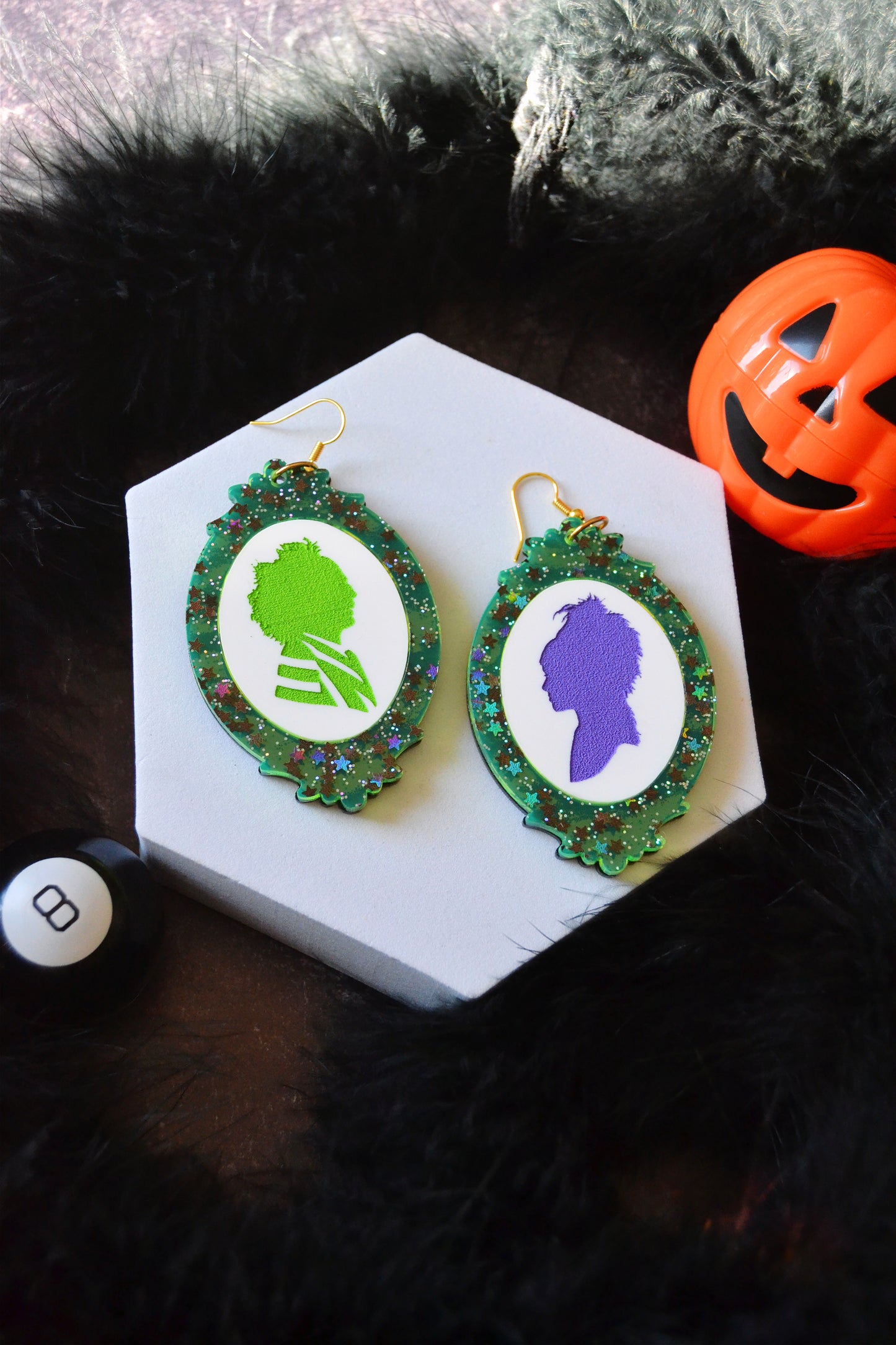 Beetlejuice Cameo Earrings