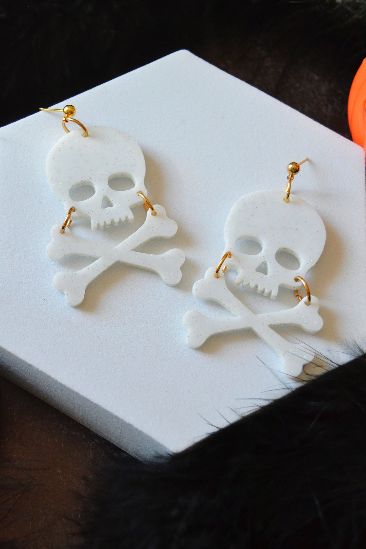 Glittery Skull Earrings