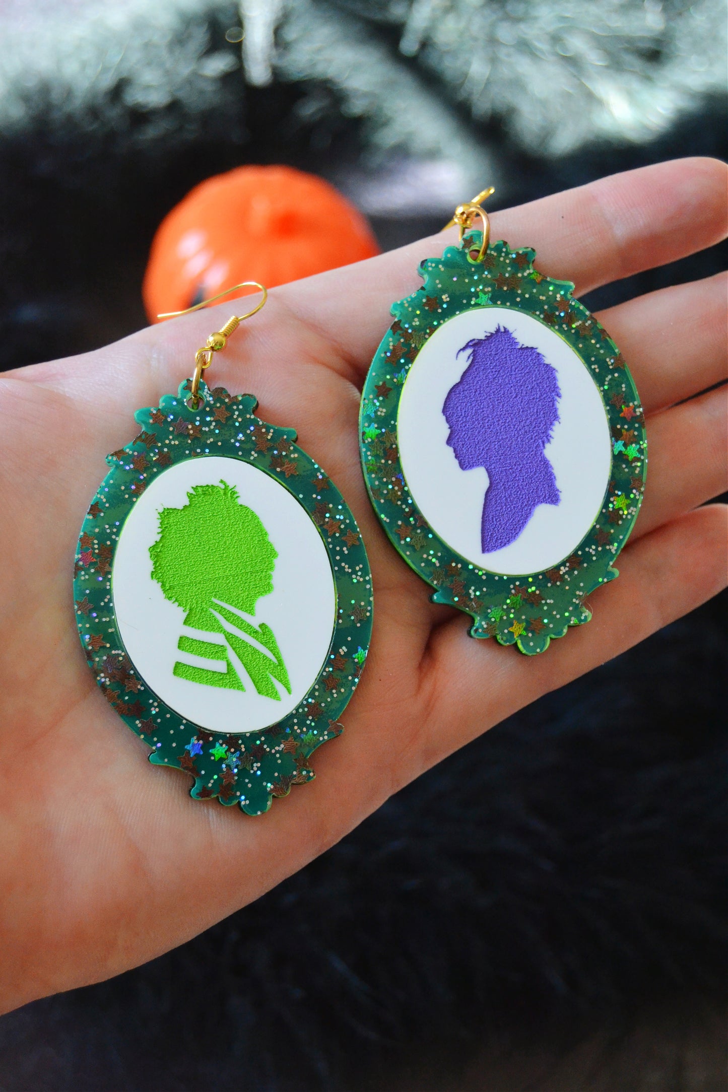Beetlejuice Cameo Earrings