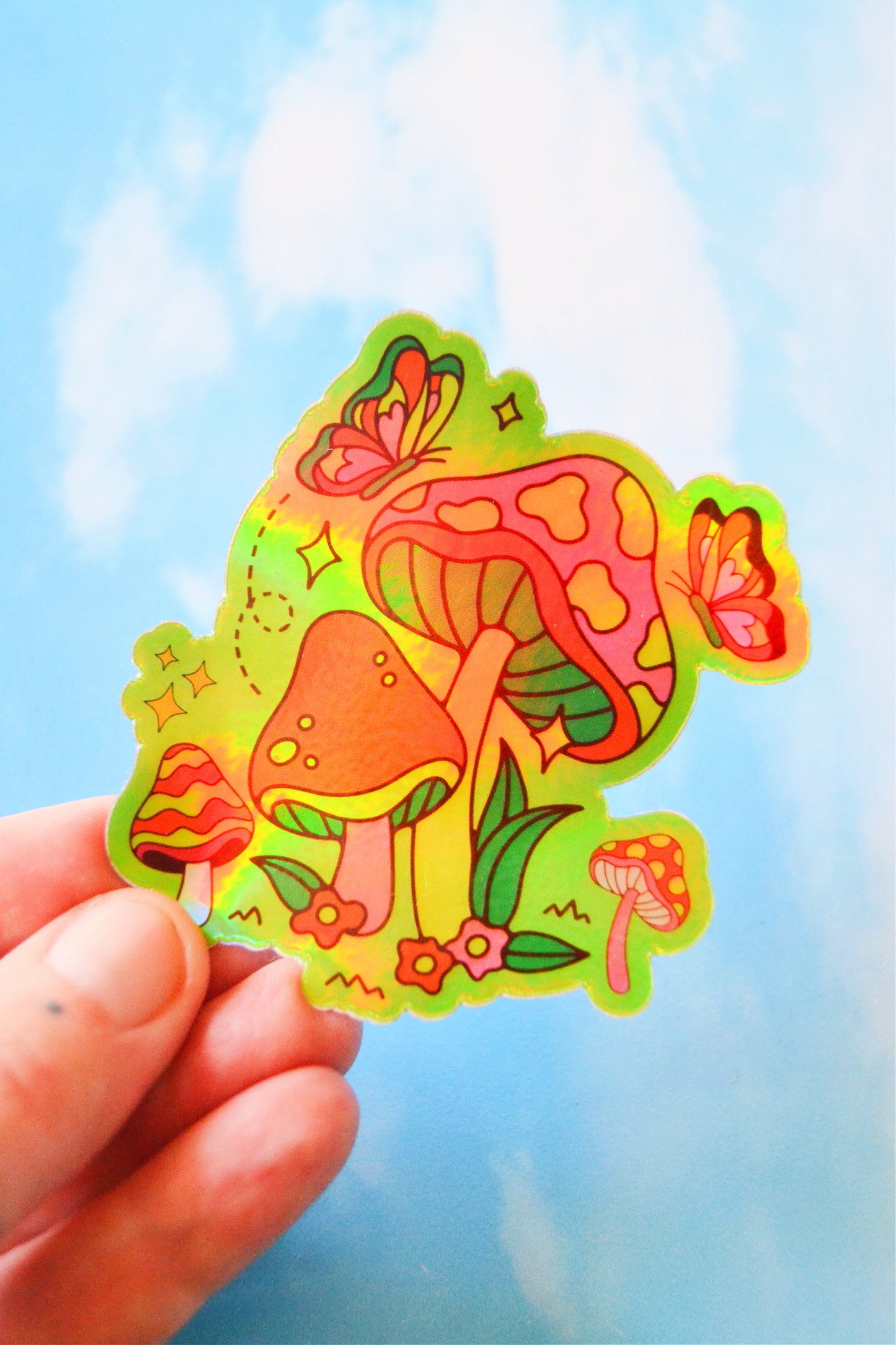 Holographic Shroom Sticker