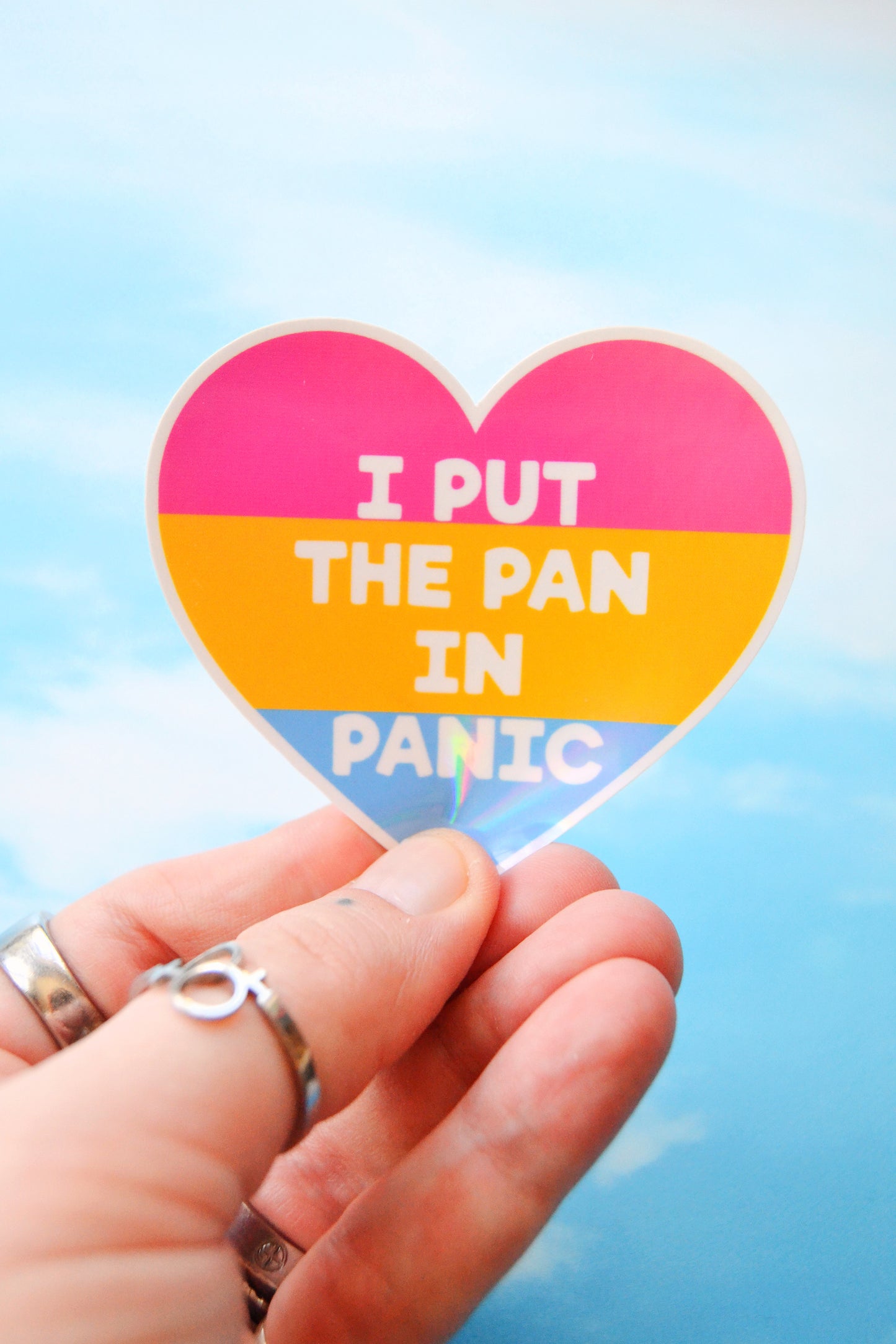 I Put the Pan in Panic Holographic Vinyl Sticker
