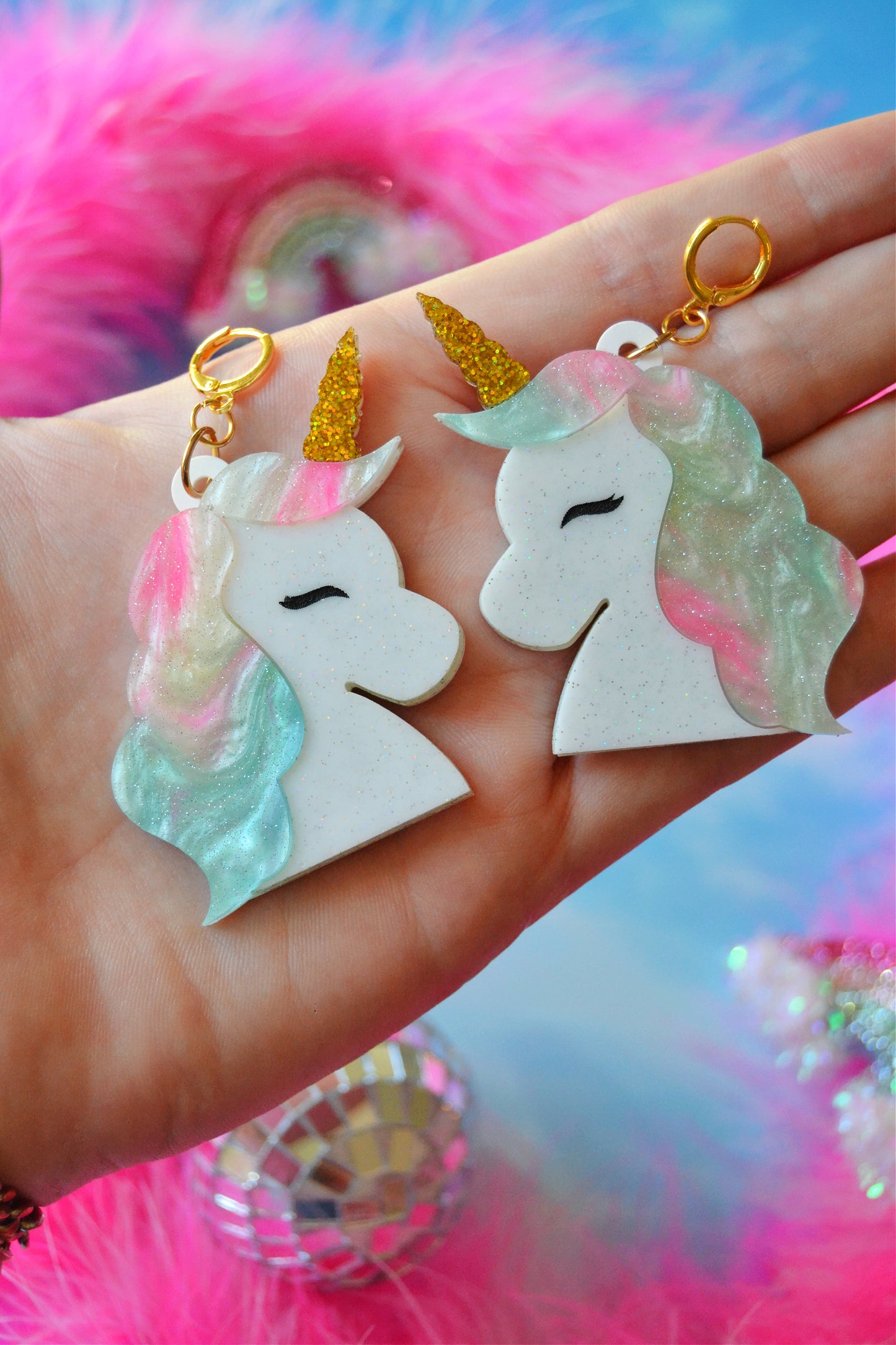 Glittery Unicorn Earrings