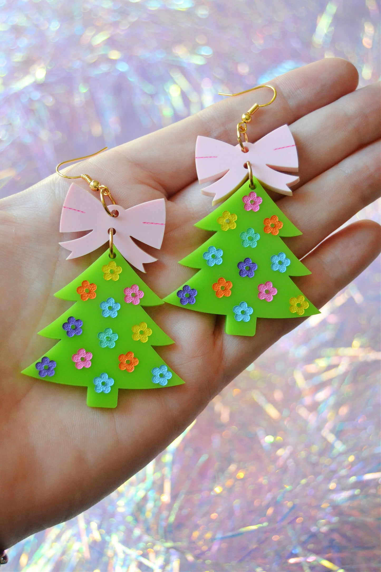 Daisy Christmas Tree Earrings