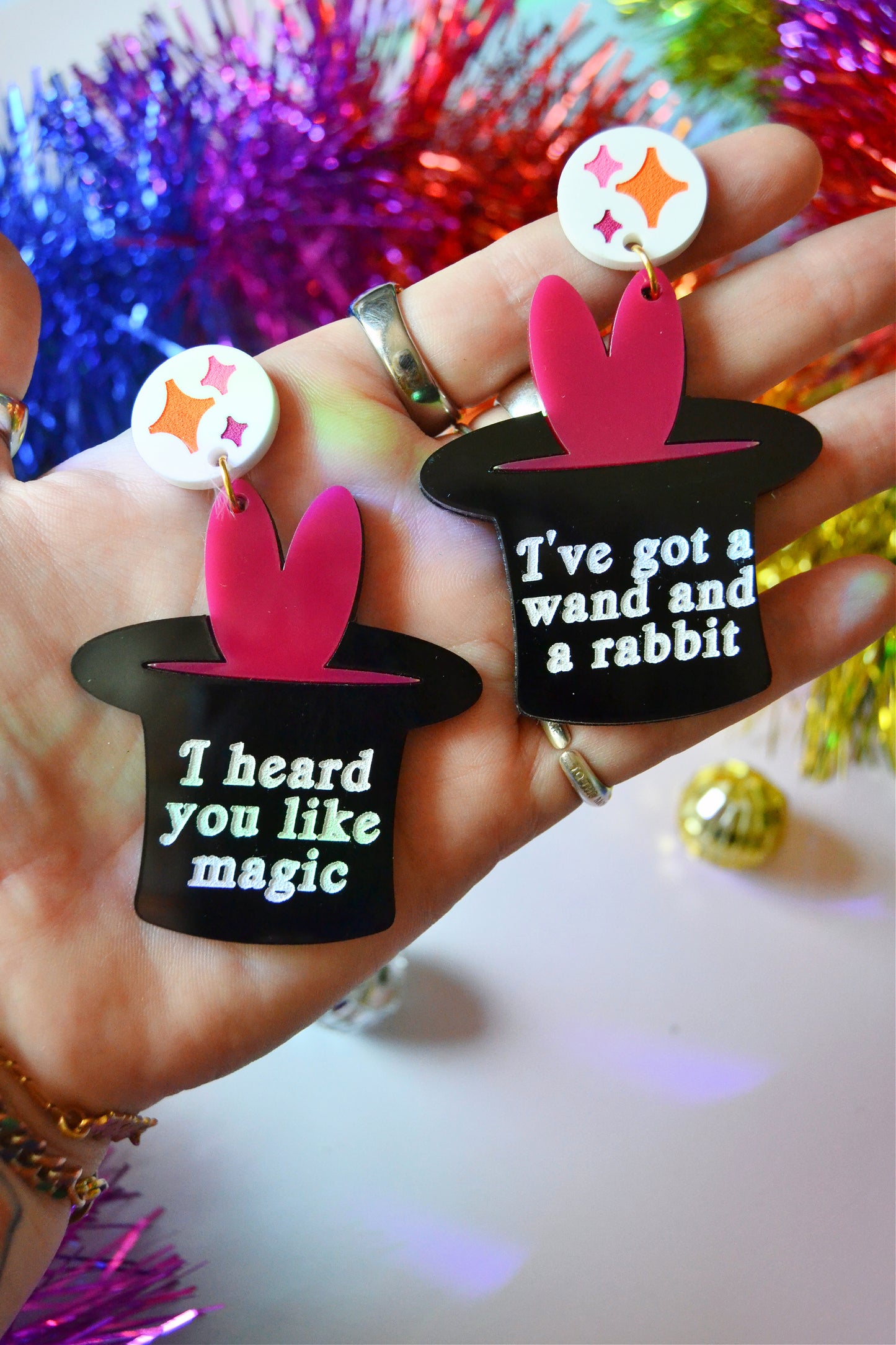 Wand and A Rabbit Earrings