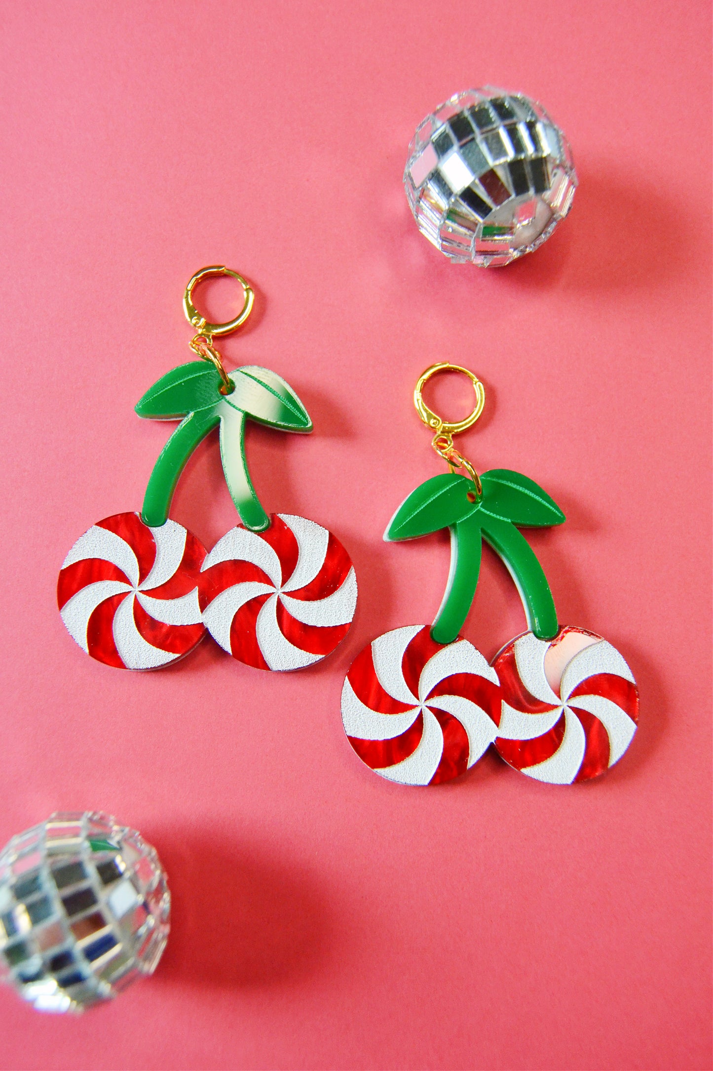Peppermint Cherry Earrings