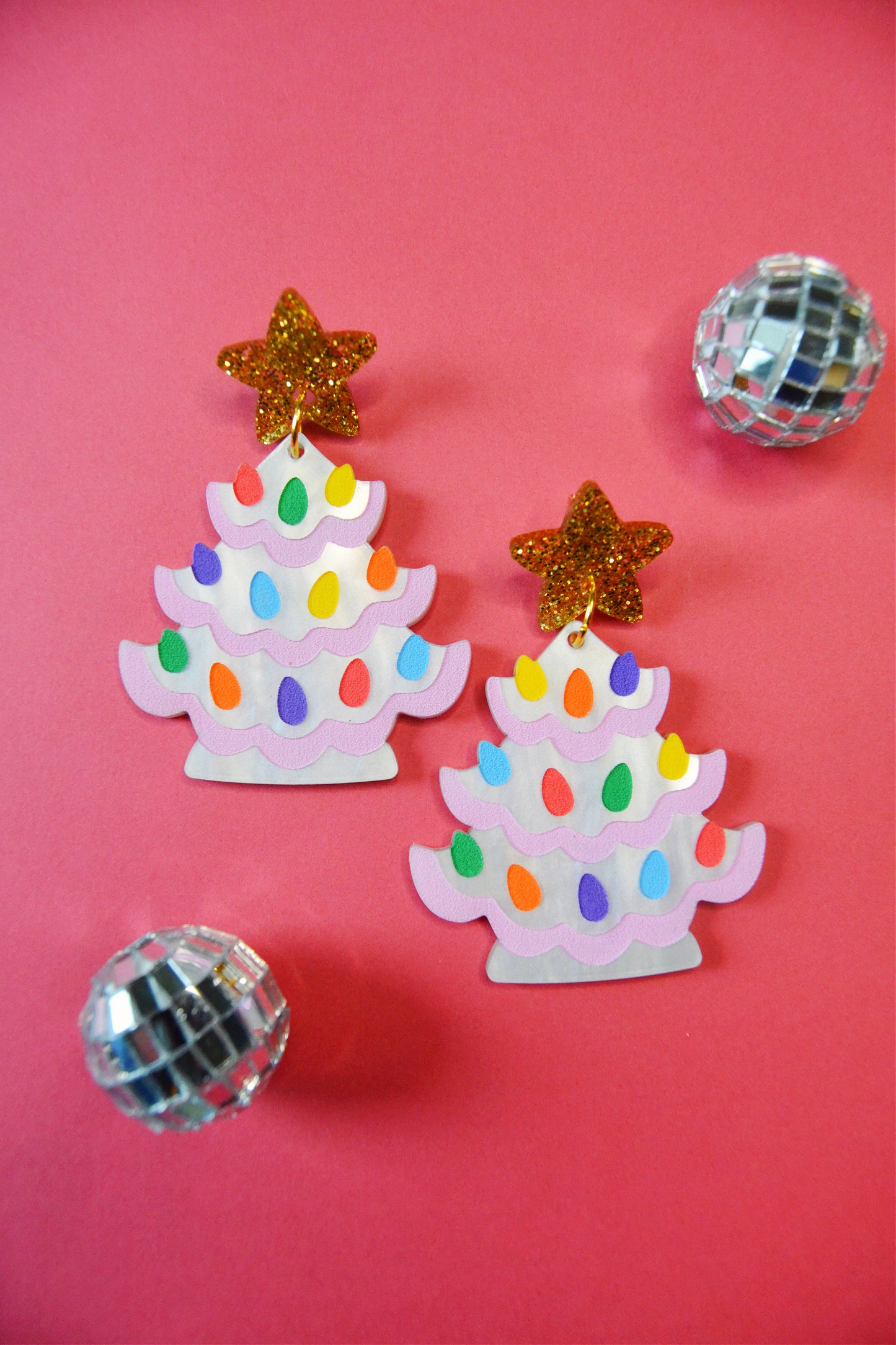 Ceramic Christmas Tree Earrings