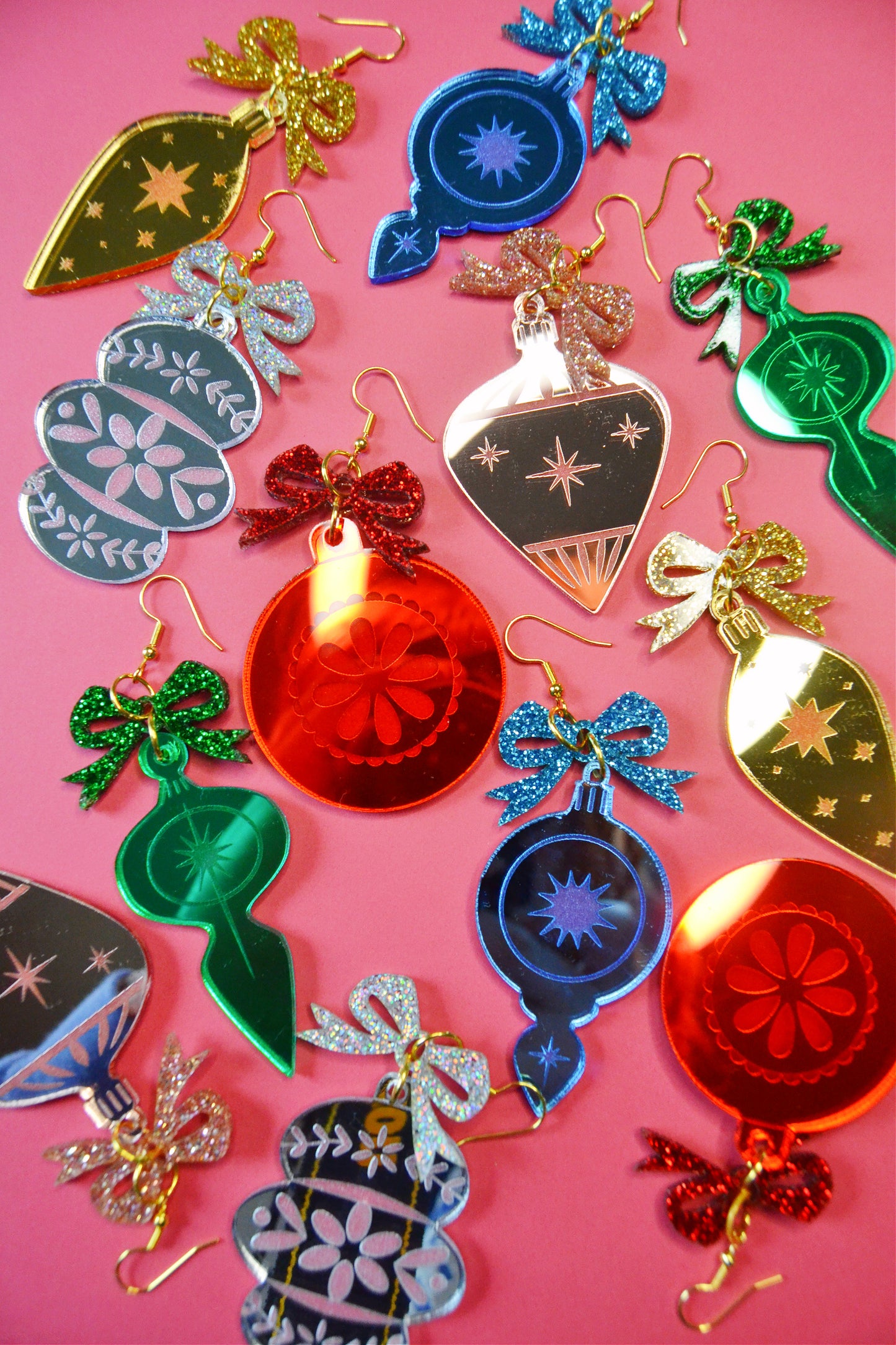Retro Christmas Ornament Earrings