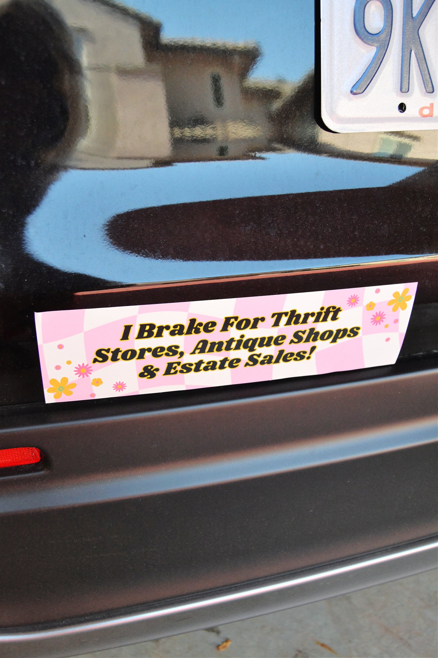 I Brake For Thrift Stores, Antique Shops and Estate Sales Bumper Magnet