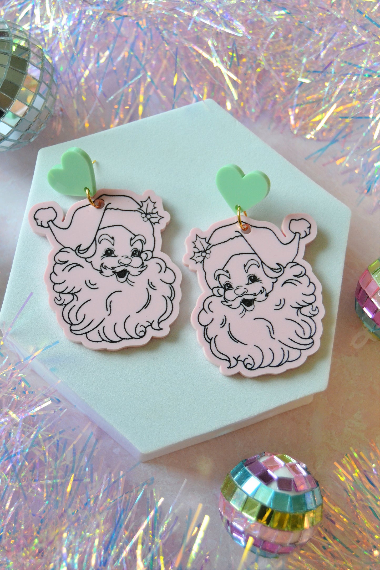Retro Santa Earrings