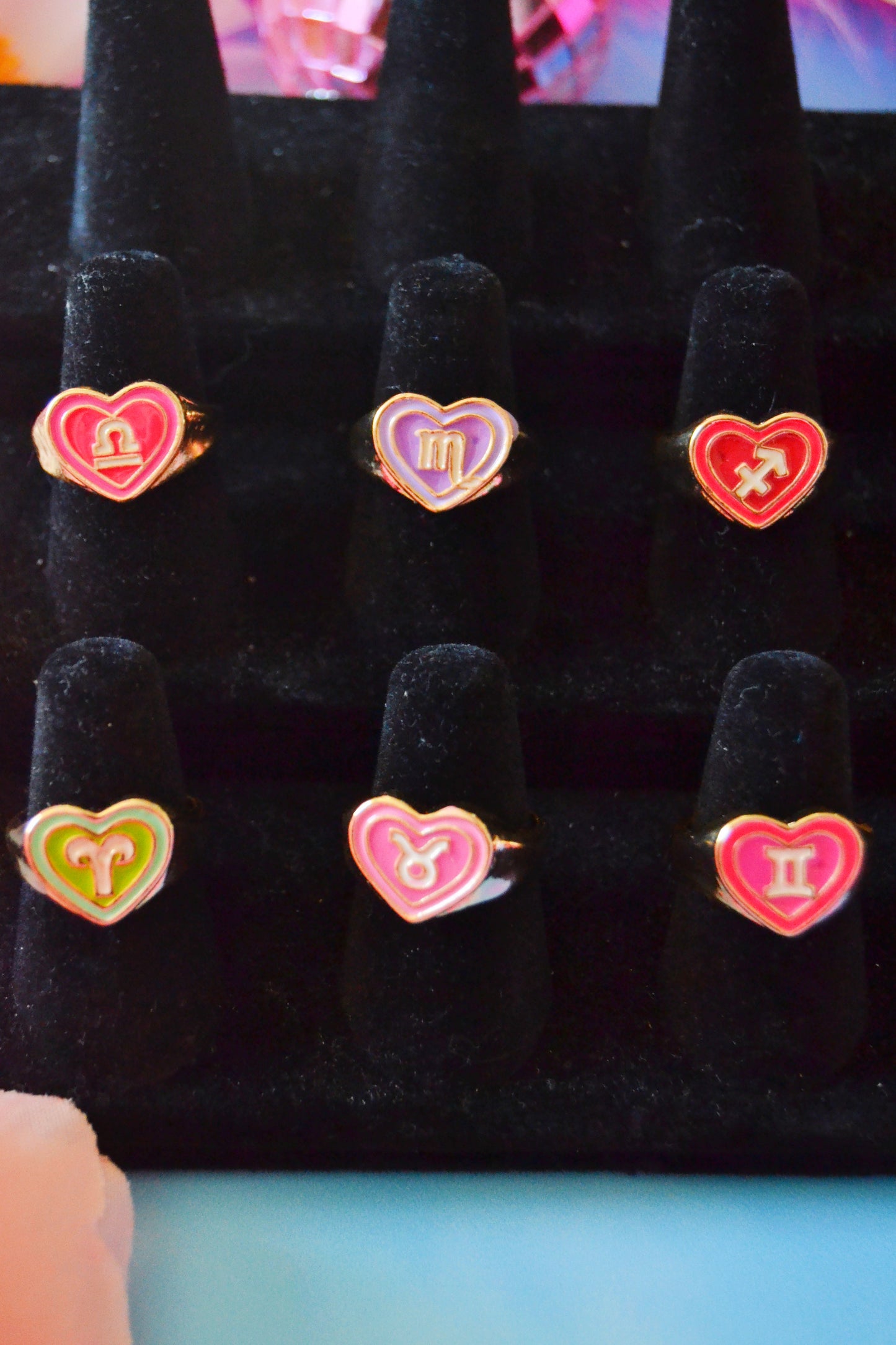 Zodiac Heart Rings