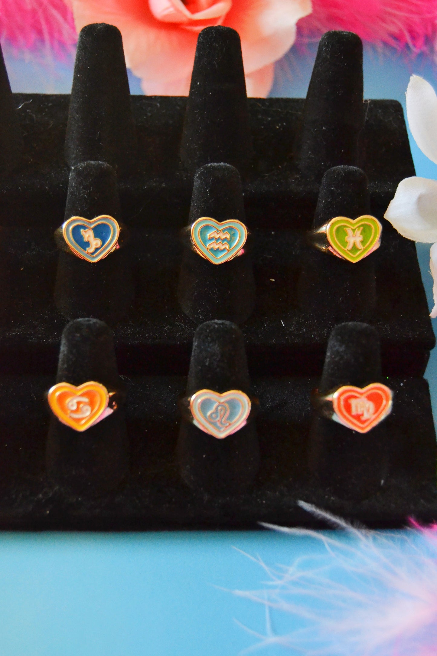 Zodiac Heart Rings
