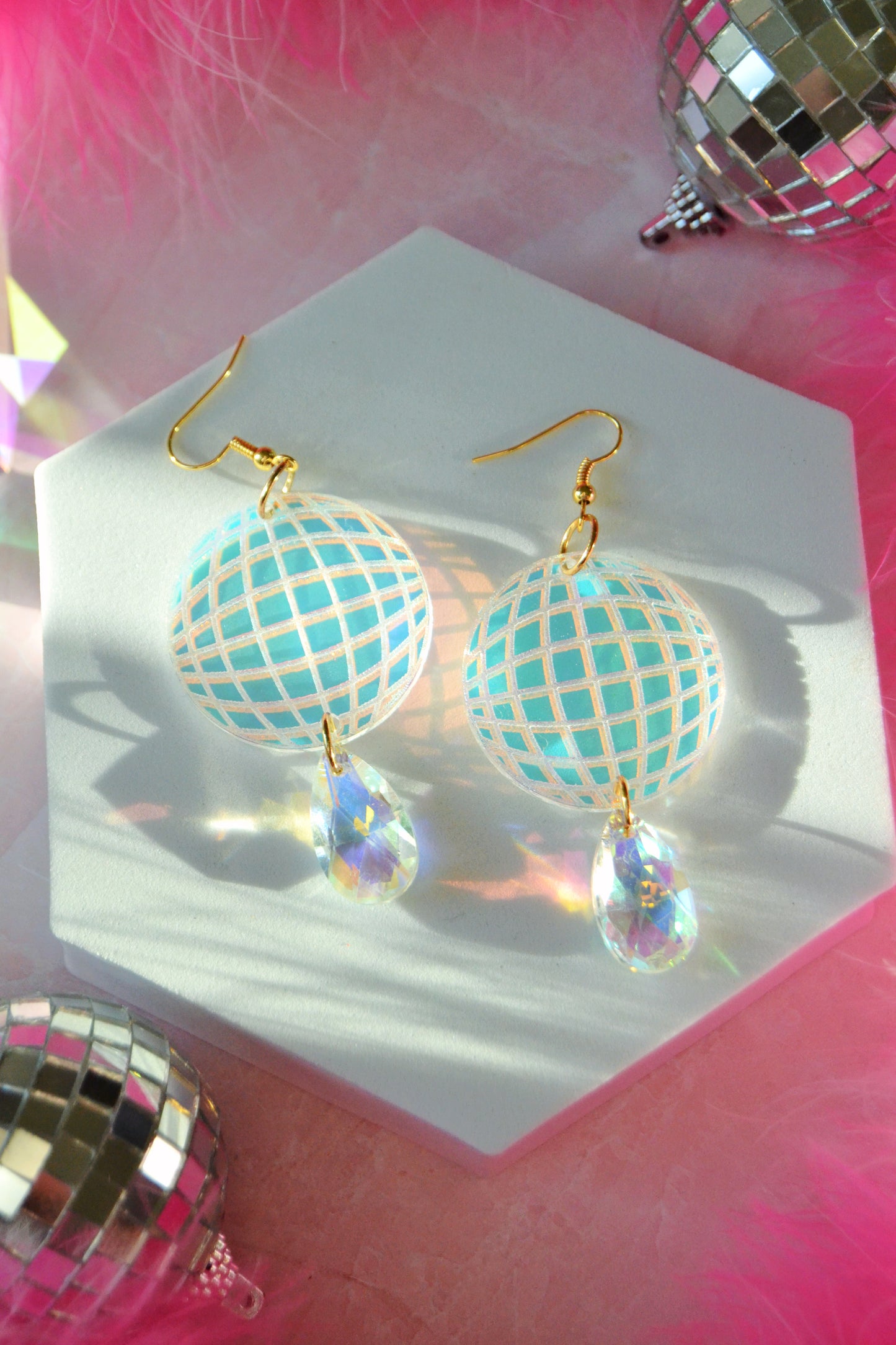 Mini Disco Ball Suncatcher Earrings