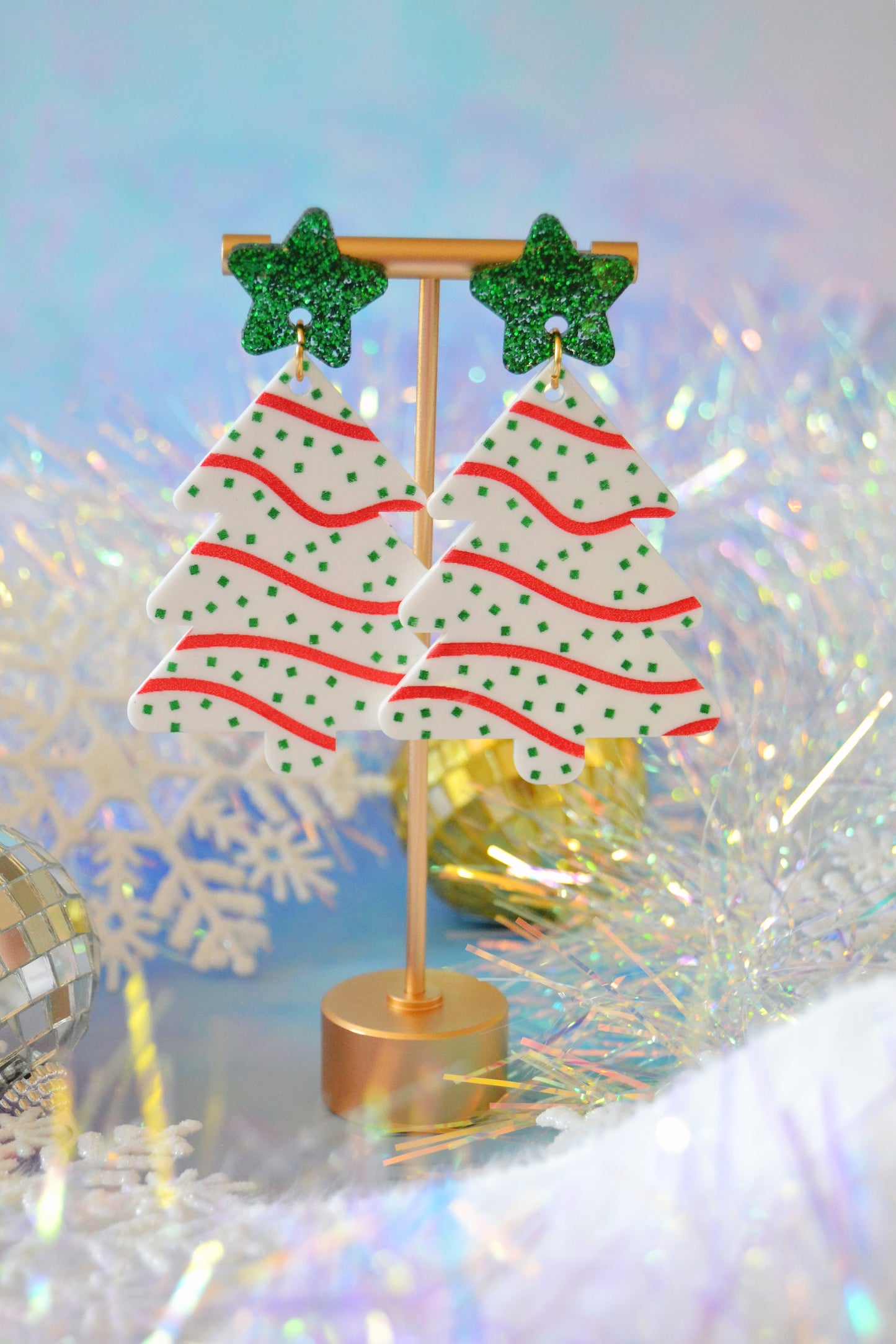Christmas Tree Cake Earrings
