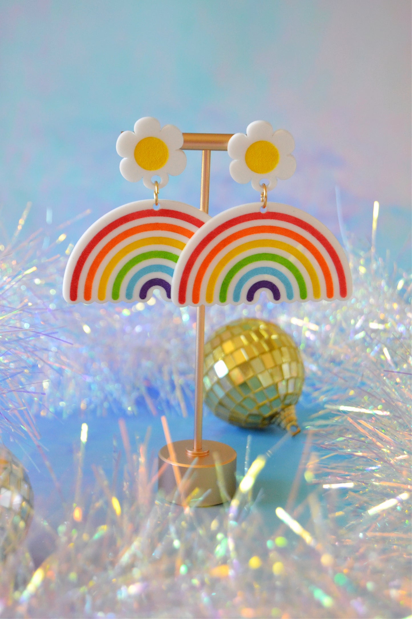 Rainbow Daisy Earrings