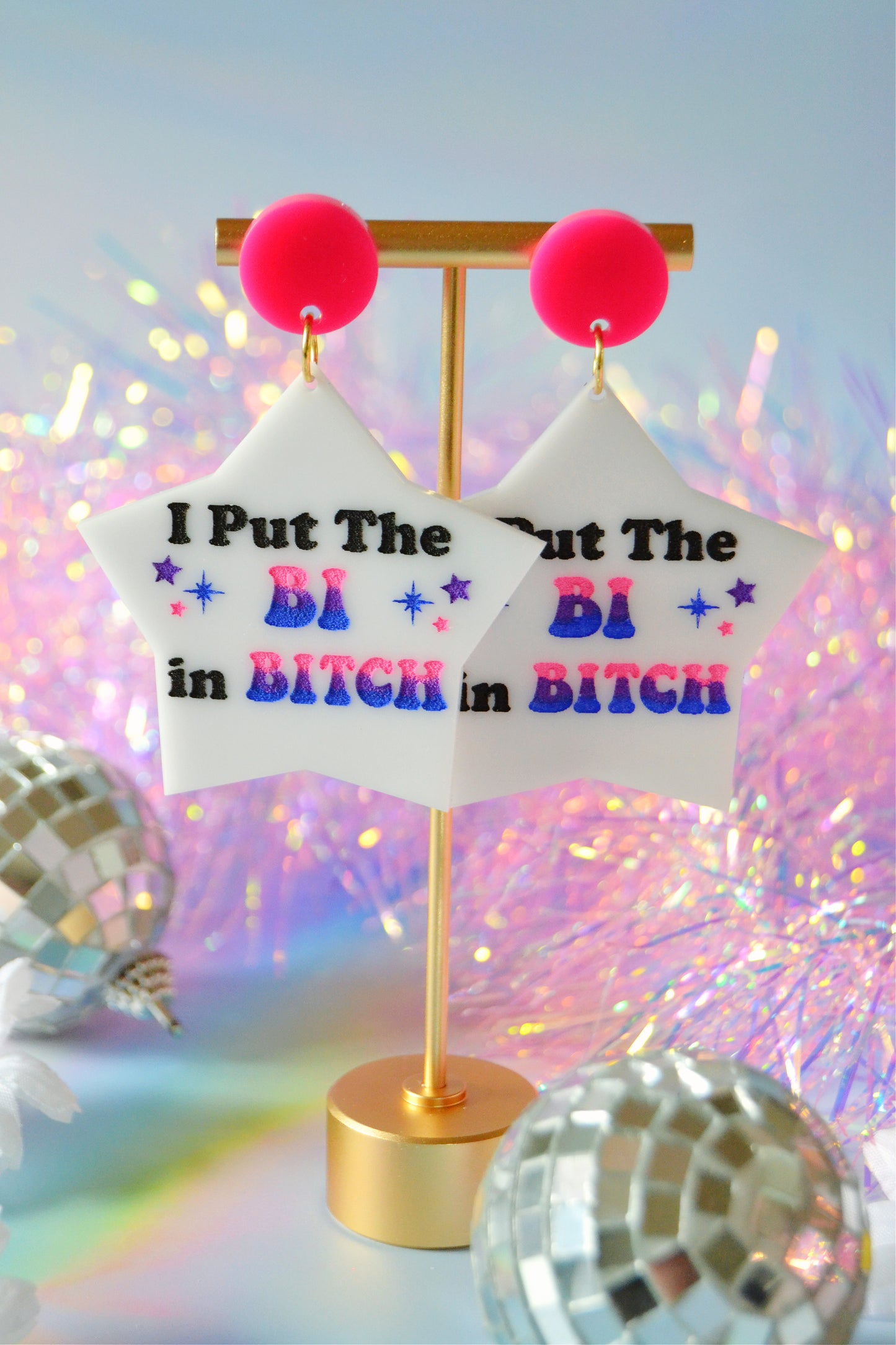 Bi in BITCH Earrings