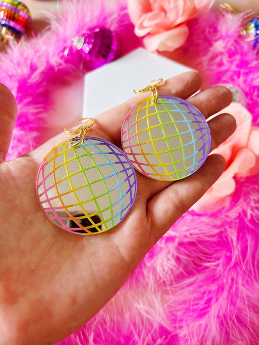 Rainbow Disco Earrings