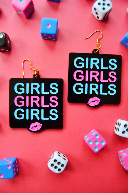 Girls Girls Girls Neon Earrings